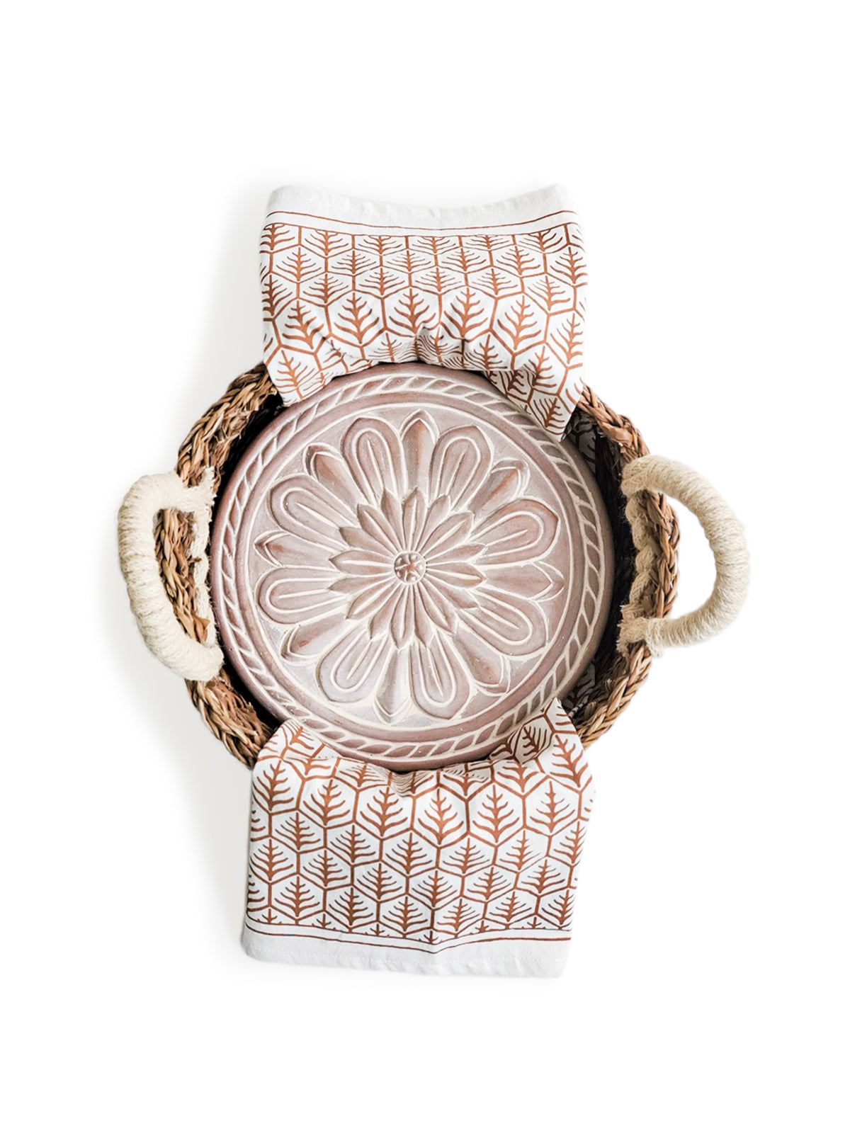 Tortilla Warmer & Basket Gift Set Vintage Flower - Tortillero
