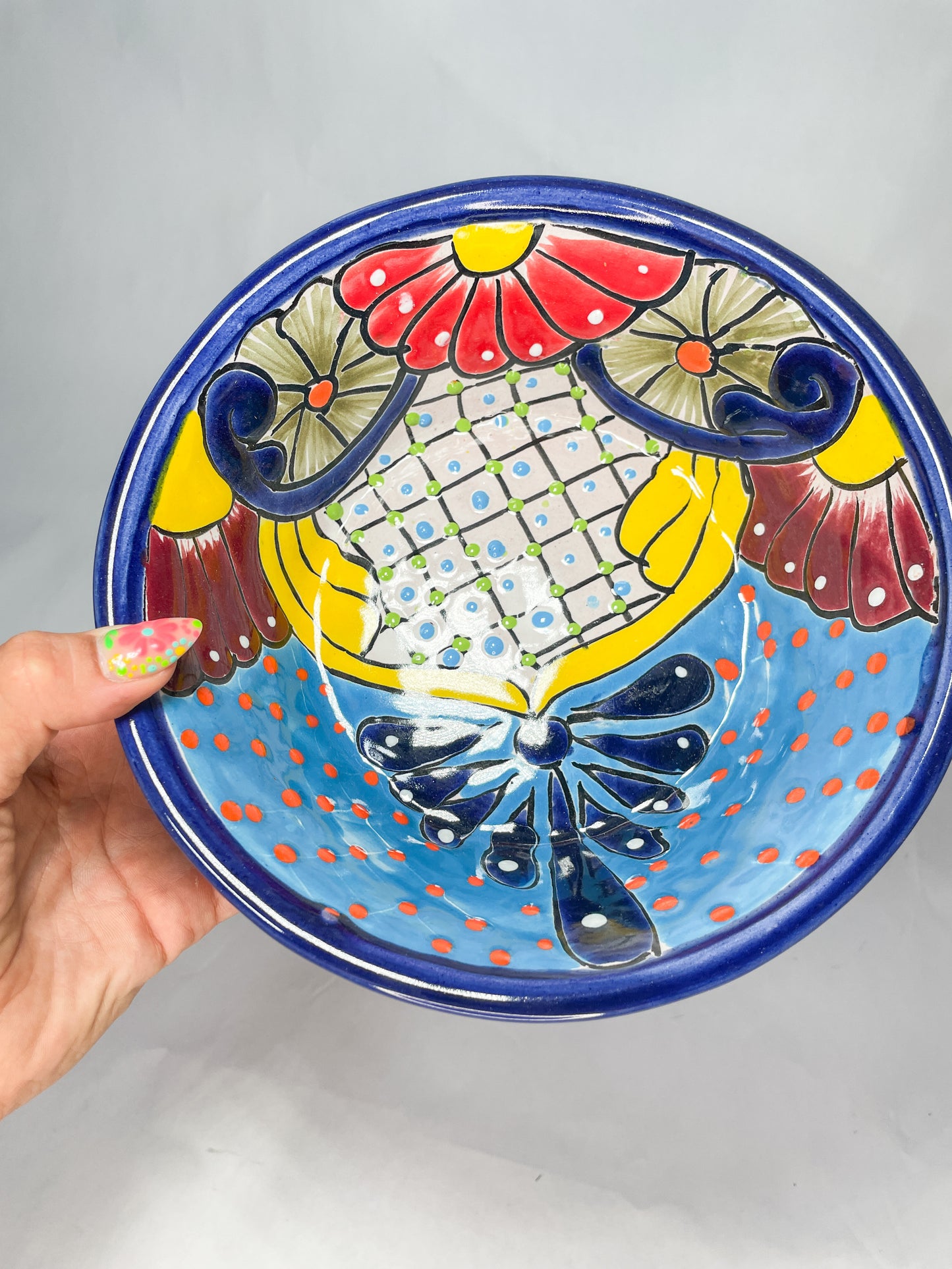 Mexican Dinner Plates 12 Inch Mexican Talavera Soup Bowls Colorful Hand Painted