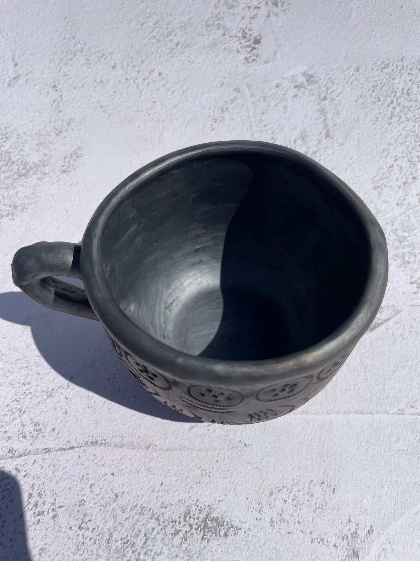 Oaxaca Black Clay Mugs Taza Con Plato Barro Negro Black Pottery