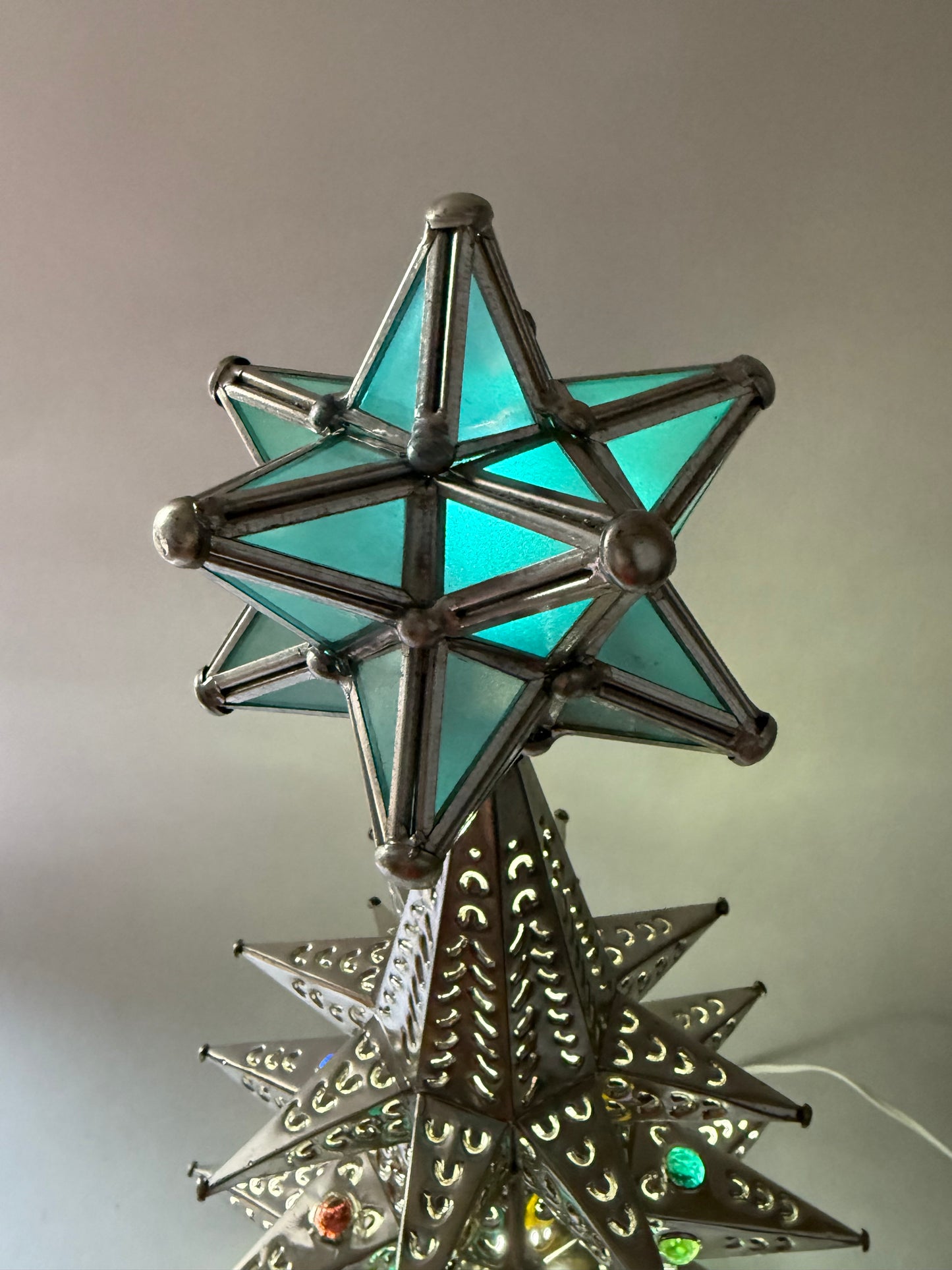 Mexican Punched Christmas Tree Tin Punched Christmas Tree Arbol de Navidad Con Luz