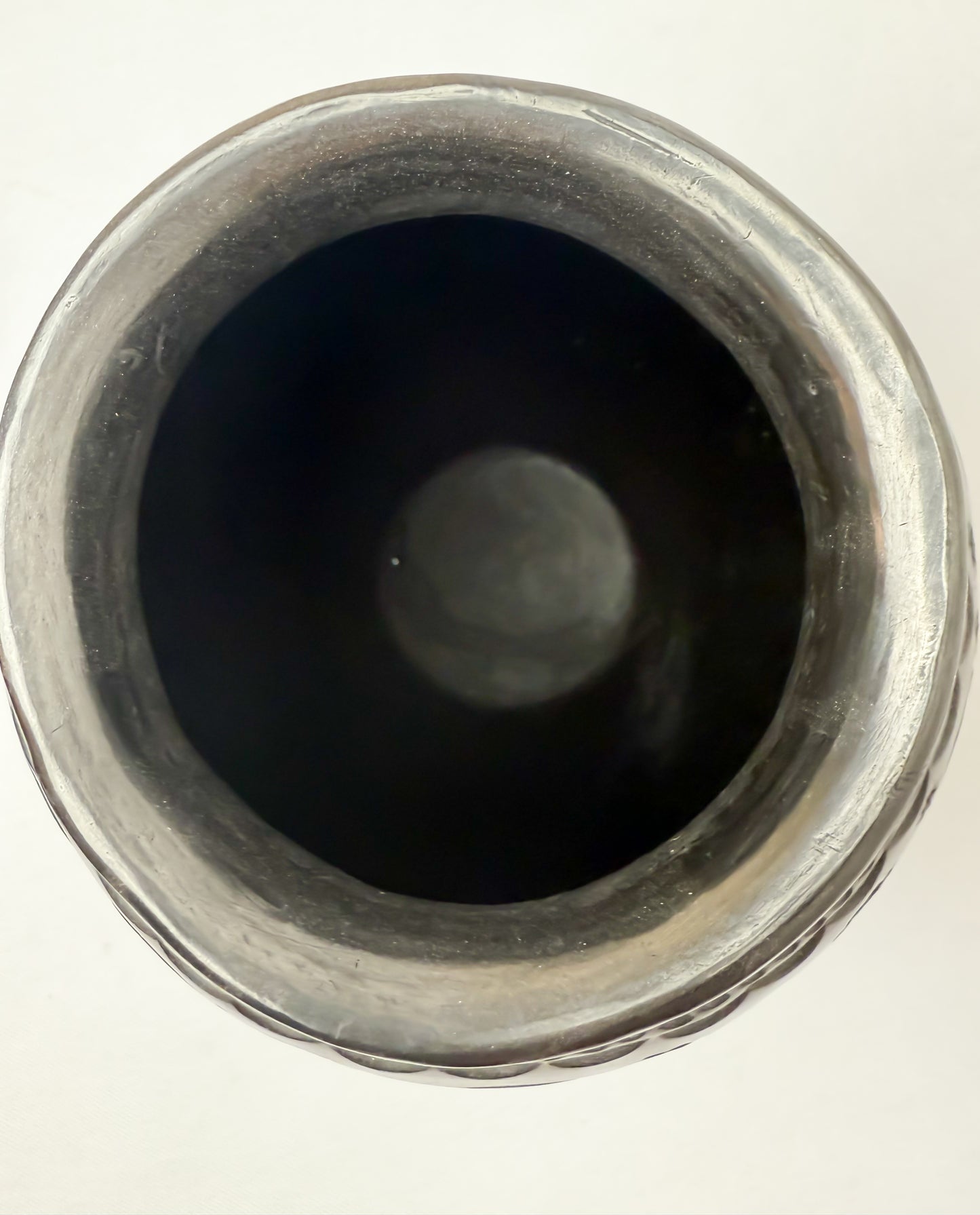 Oaxaca Black Clay Tall Black Pottery Vase Barro Negro San Bartolo Jarron