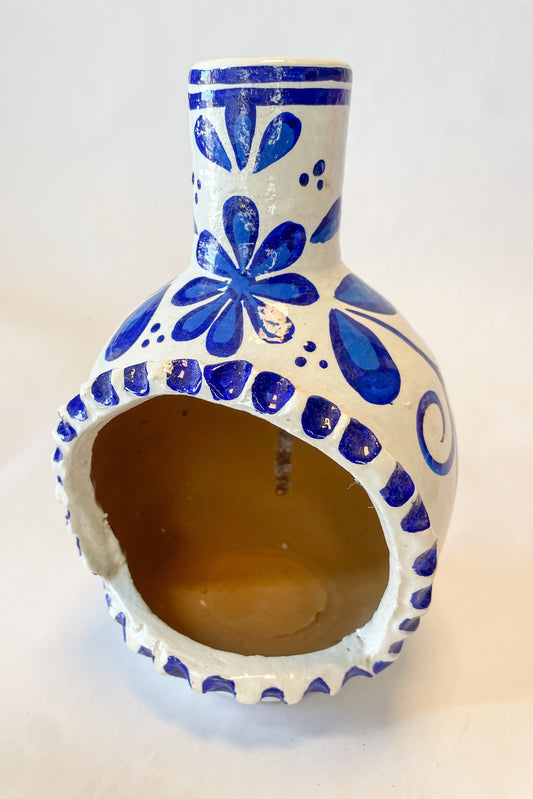 Mexican Chimenea Clay Chimeneas Mini Indoor Chimenea Incense Burner Cone Incense Burner Blue