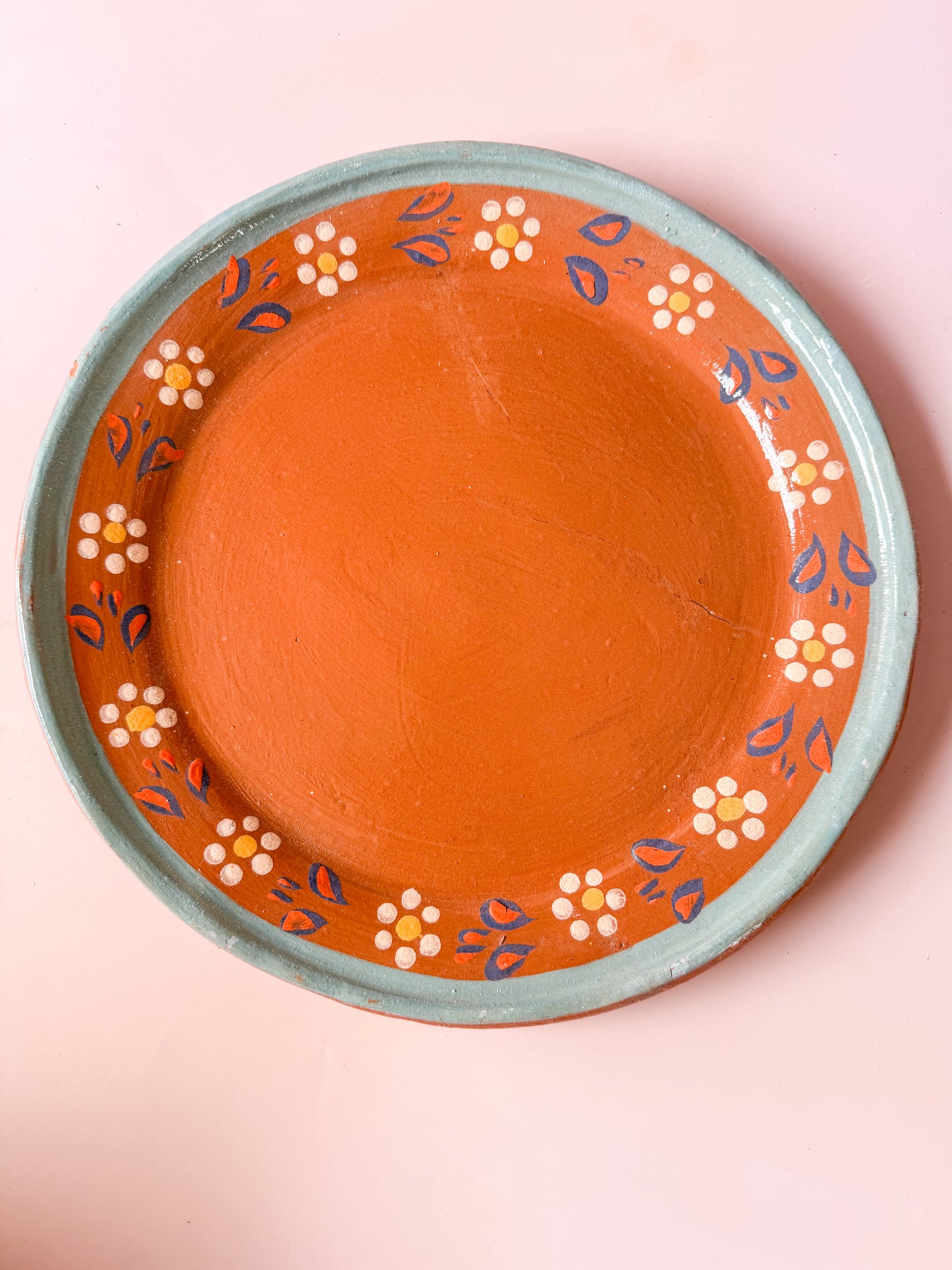 Mexican Clay Dinner Plates Set Round Mexican Plates