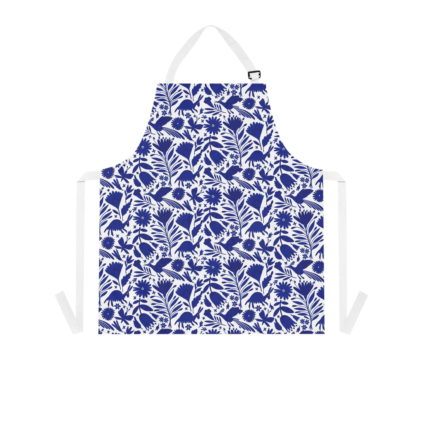 Blue Otomi Apron. Mexican folk art apron for Mexican wife, Mexican mother or Mexican friend.