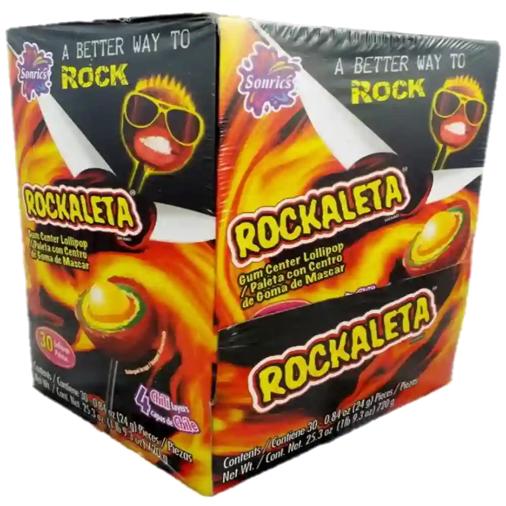 Wholesale Candy Sonrics Rockaleta Display 30 ct