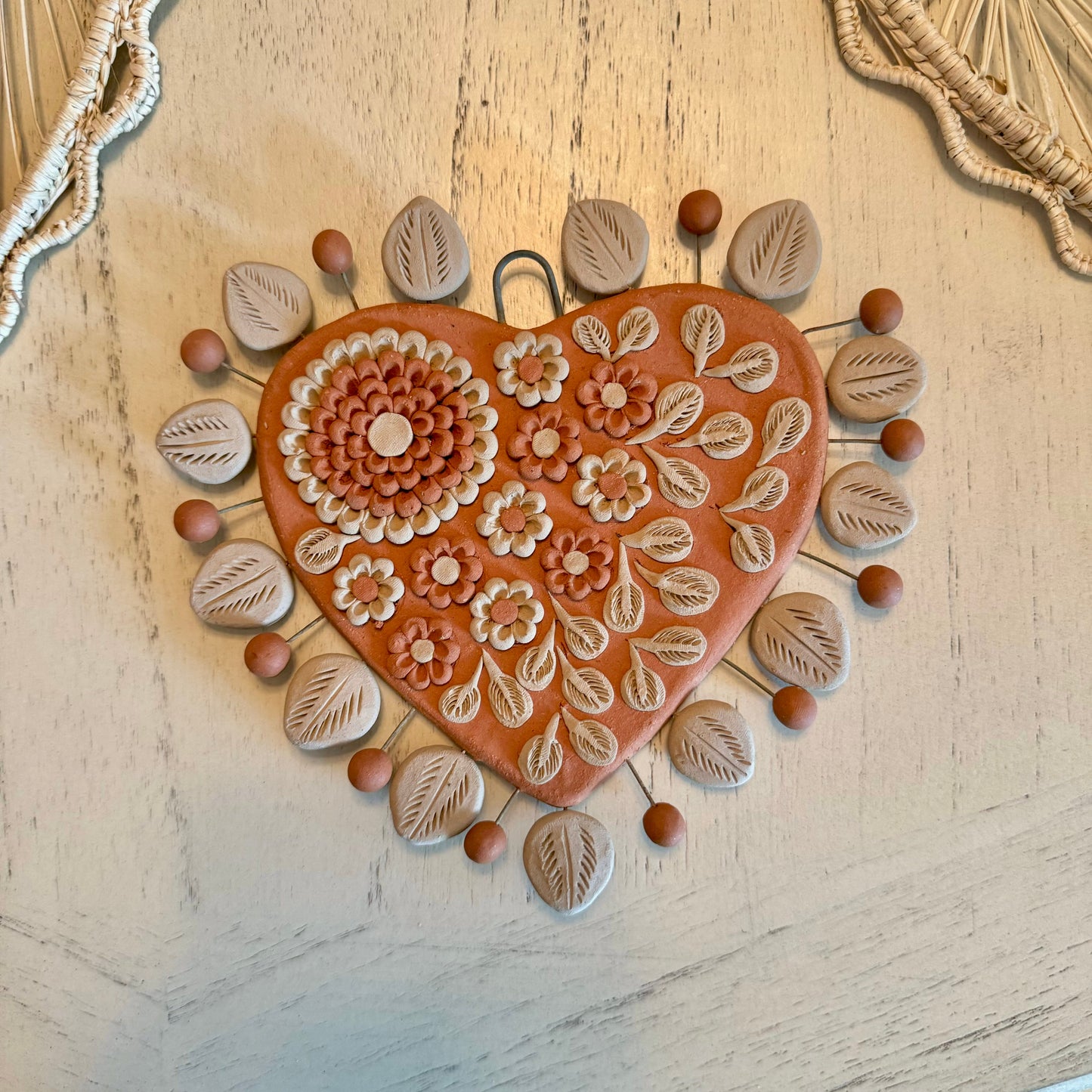 Oaxaca Pottery Wall Heart - Corazon de Pared Barro