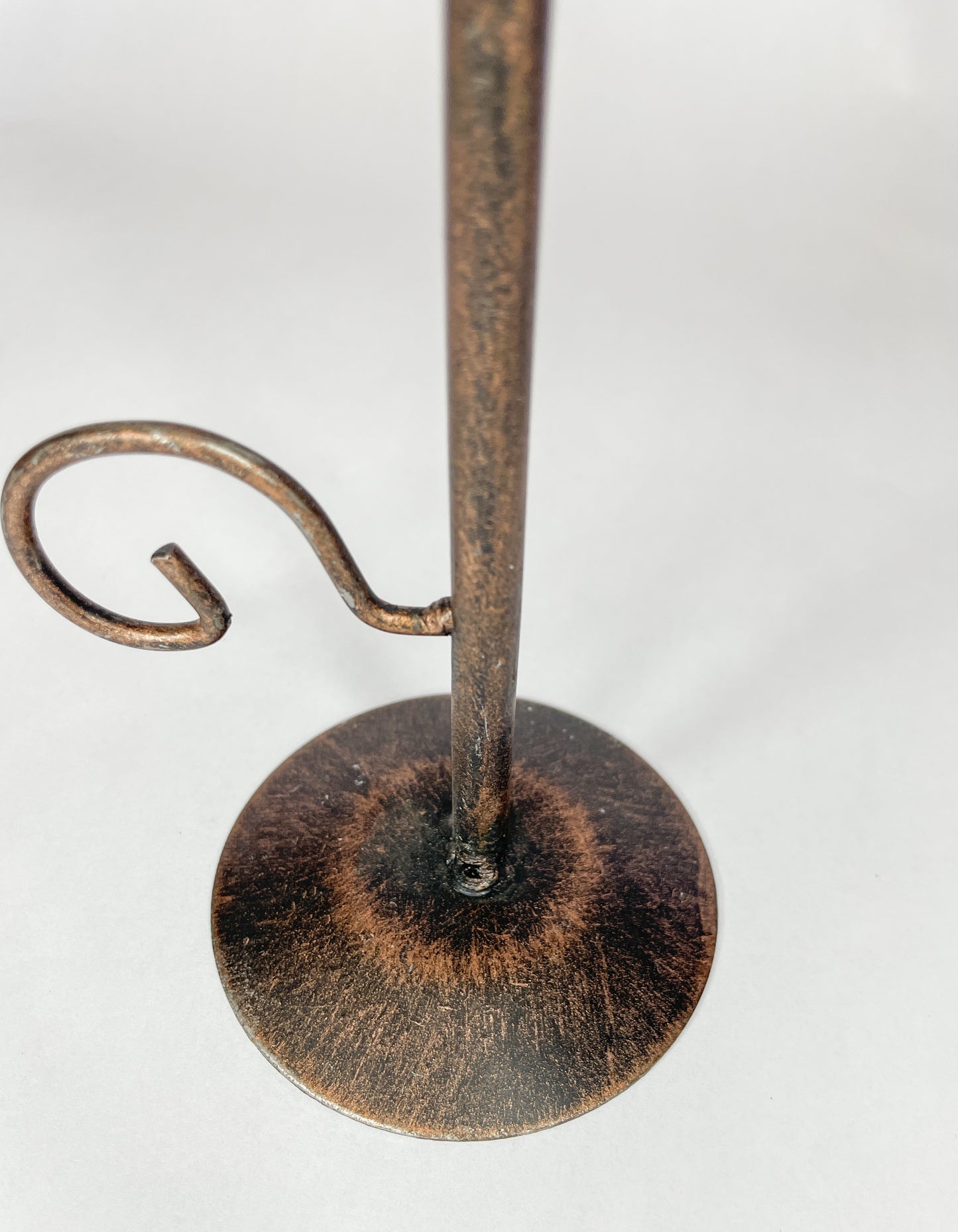 Antique Rustic Brown Metal Candle Holder Candlestick Holder