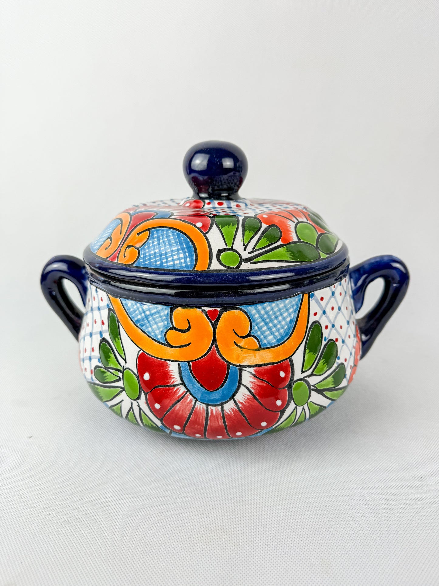 Talavera Pot Cazuela Sopera Talavera Pottery Mexican Clay Pot Colorful