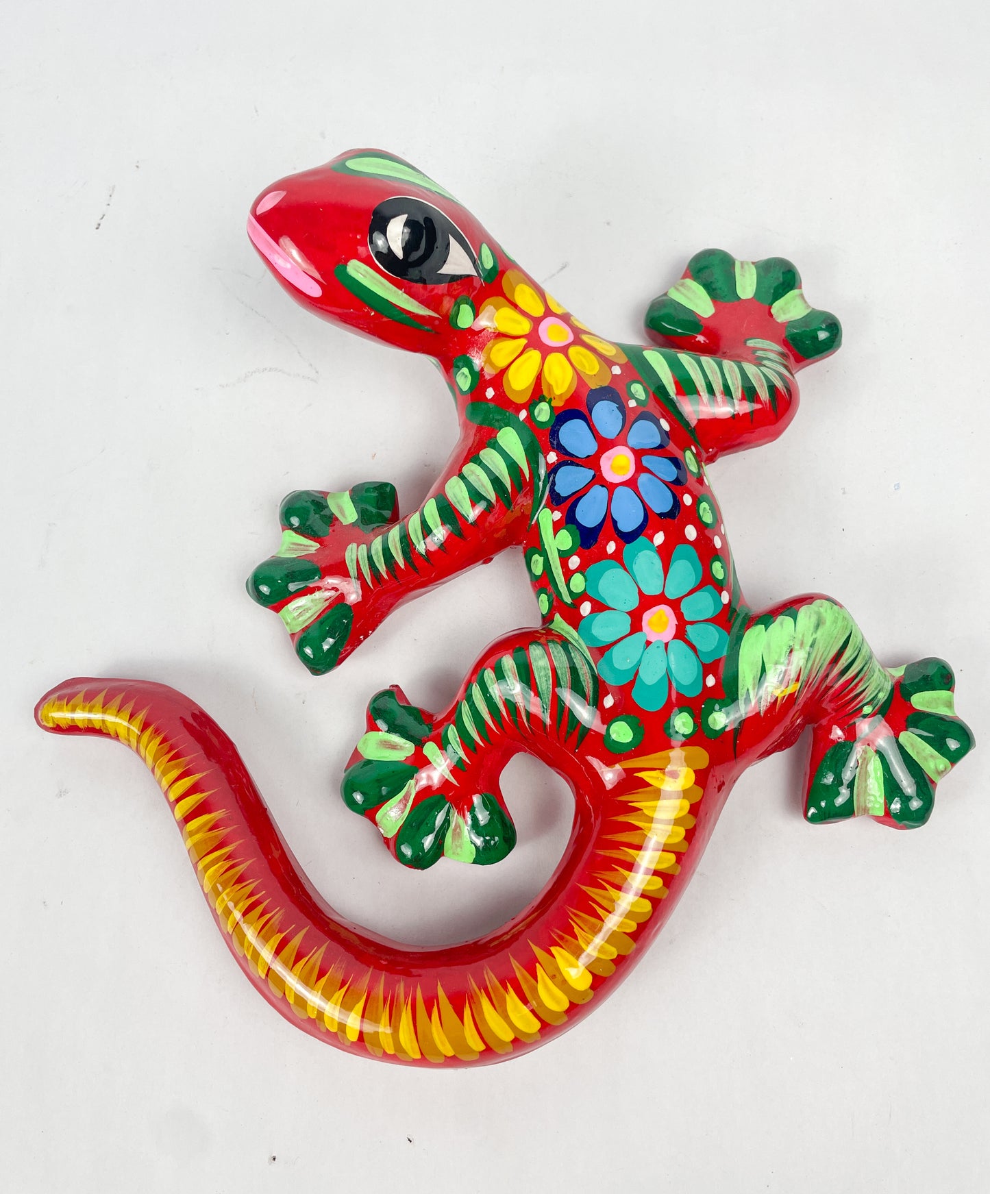 Guerrero Pottery Mexican Wall Hangings 3 Pc Gecko Wall Decor Gecko Animal Gecko Lagartija Juego de Lagartijas