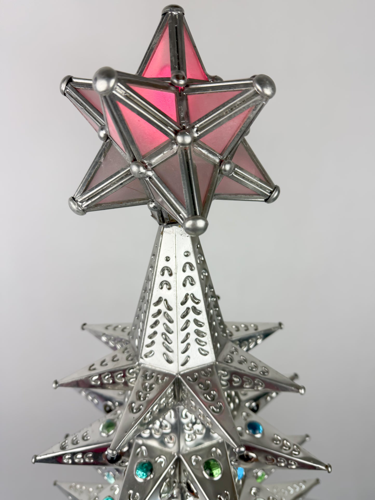 Mexican Punched Christmas Tree Tin Punched Christmas Tree Arbol de Navidad Con Luz
