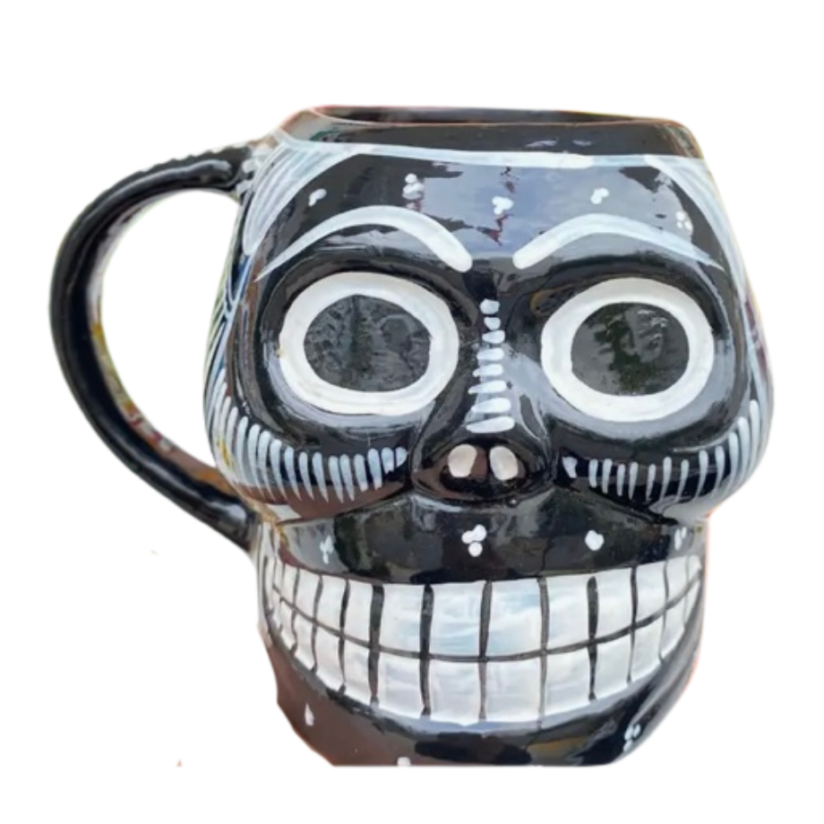 Skull mugs taza calavera made mexico 5in 15 oz