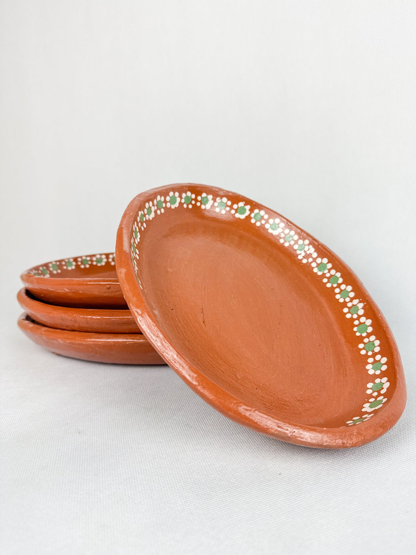 Mexican Clay Plates Oval Plates 11 Inches 4pc Set Platos de Barro Ovalados