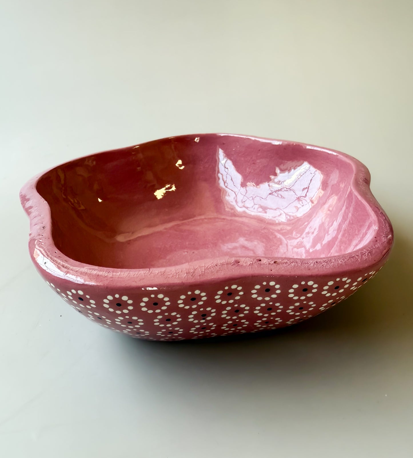 Michoacan Mexican Clay Plate Flower Shaped Plato Flor Capula