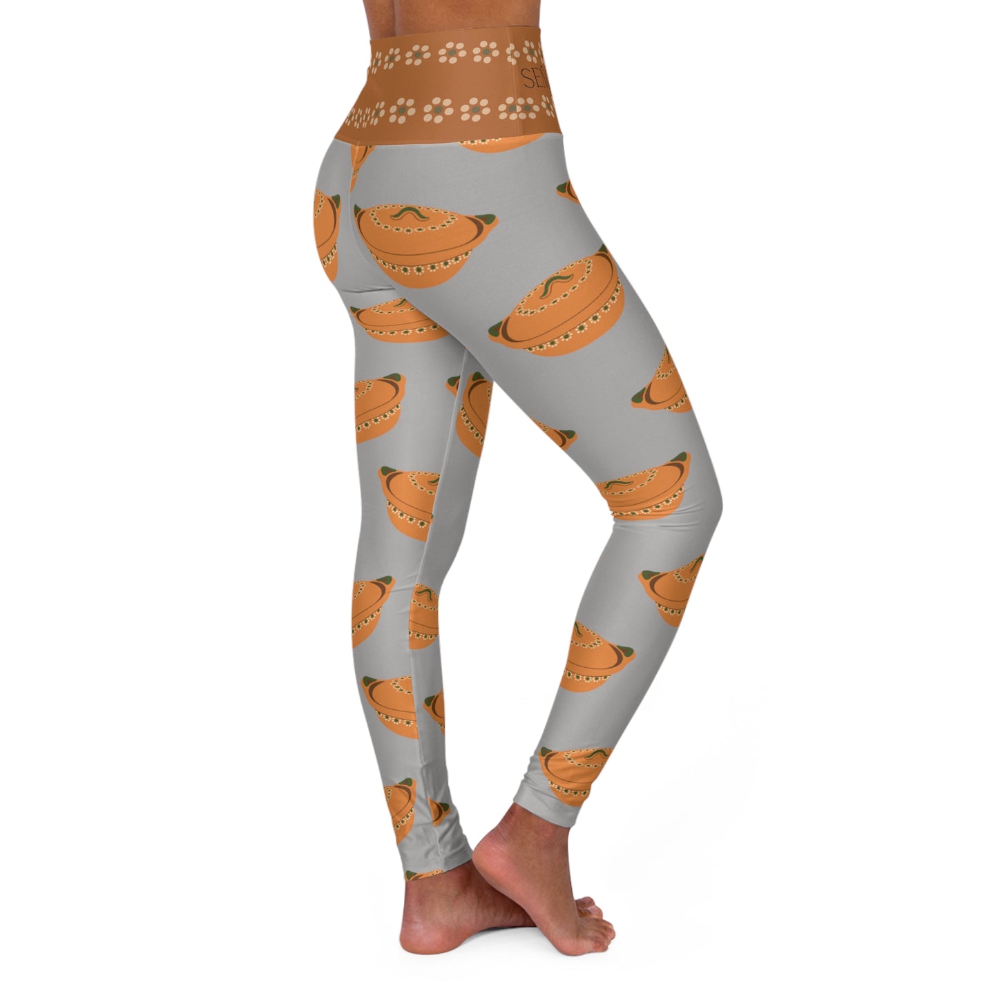 Señora Moderna High Waisted Yoga Leggings Cazuelas de Barro Mexican Clay Pots
