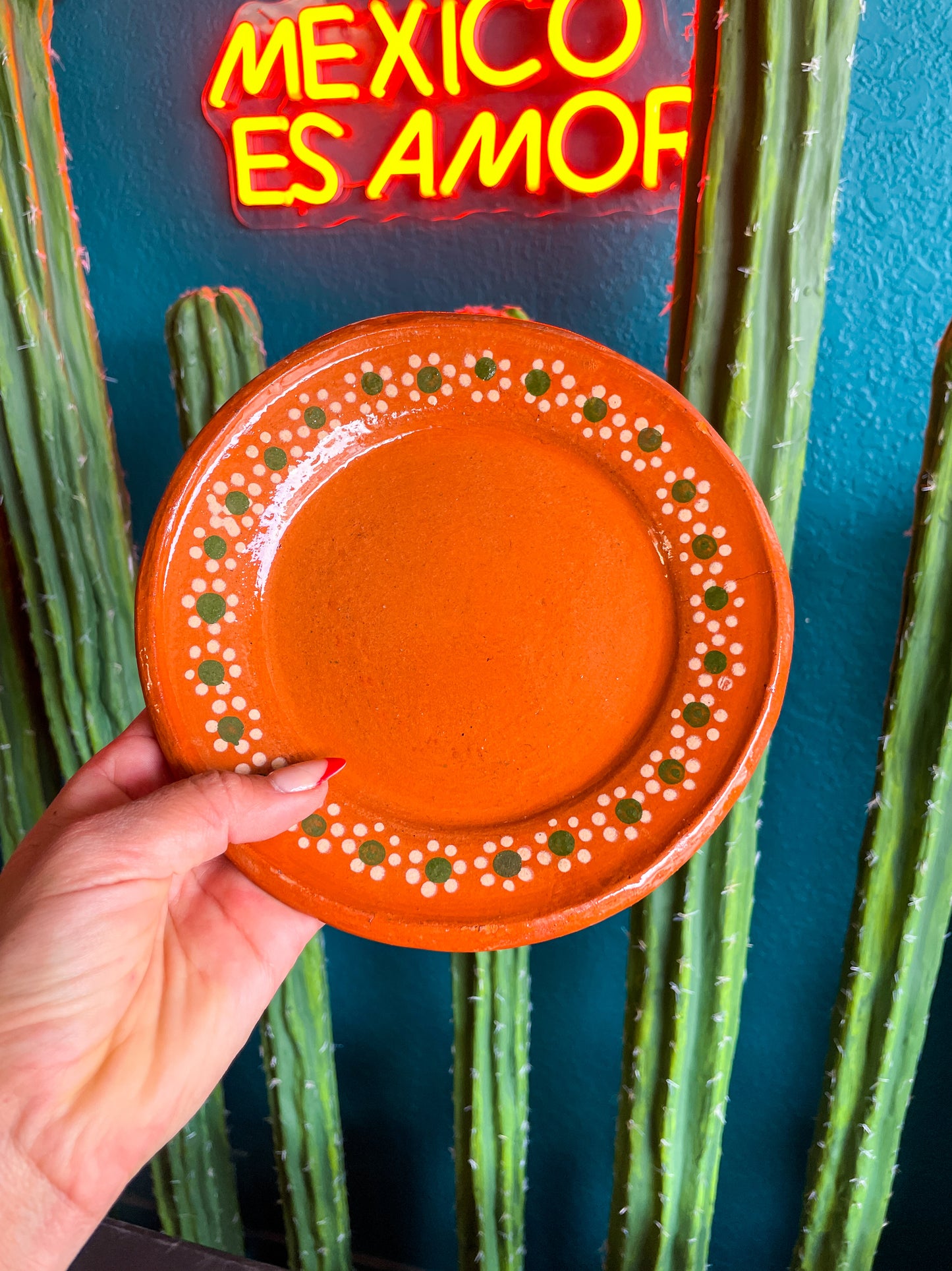 Mexican Clay Dinner Plates Set Round Mexican Plates