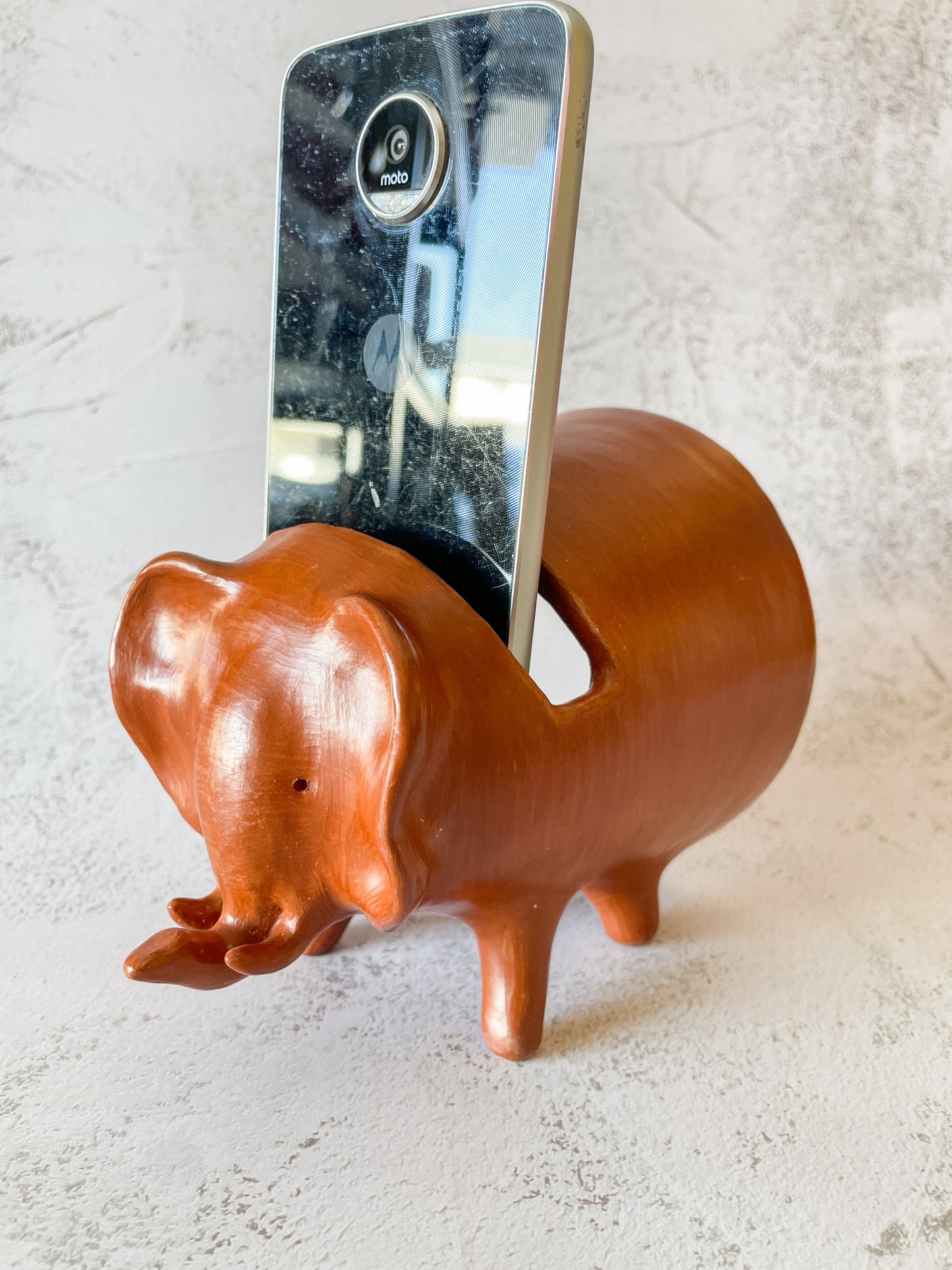 Oaxaca Pottery Red Clay Elephant Sound Amplifier Bocina de Barro Classic Amplifier Sounds Elephant Elefante