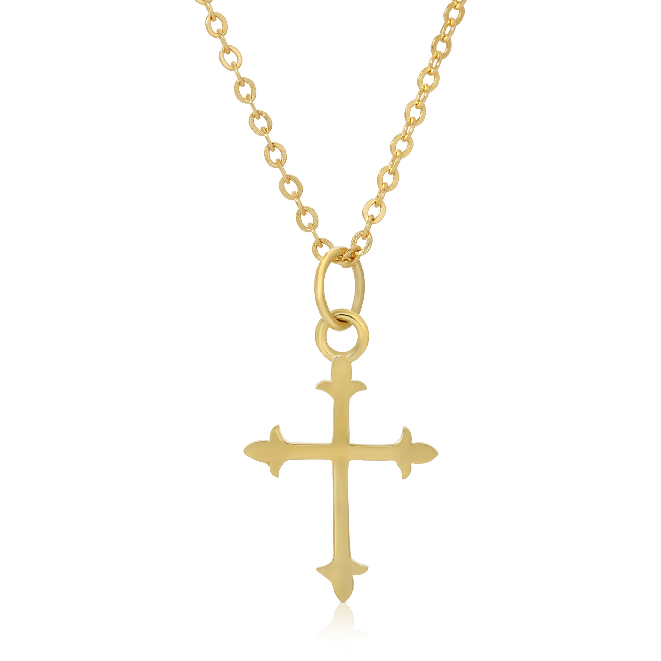 FLEURY 14K CROSS NECKLACE - Collar Cruz Oro 14k – TheMexHub
