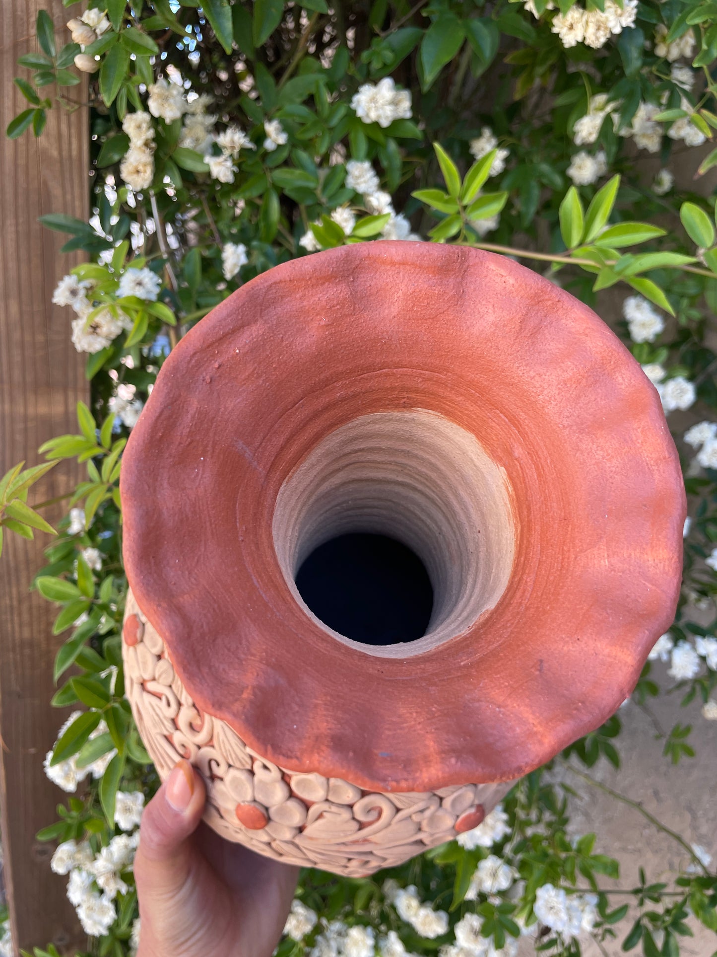 Colores Del Suelo Oaxaca Clay Vase Clay Embroidery Large Vase Florero Bordado En Barro
