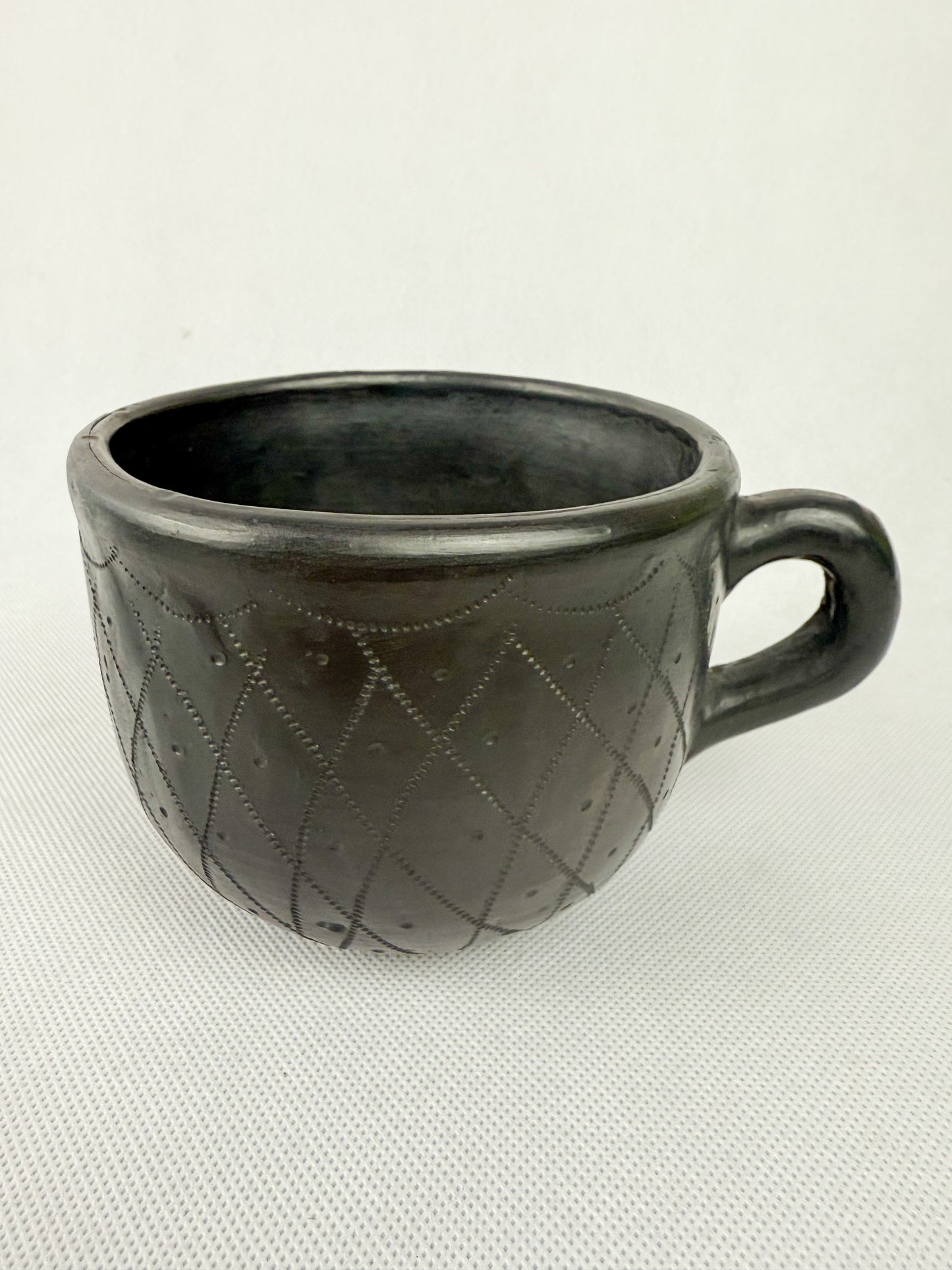Oaxaca Black Clay Mugs Taza Con Plato Barro Negro Black Pottery