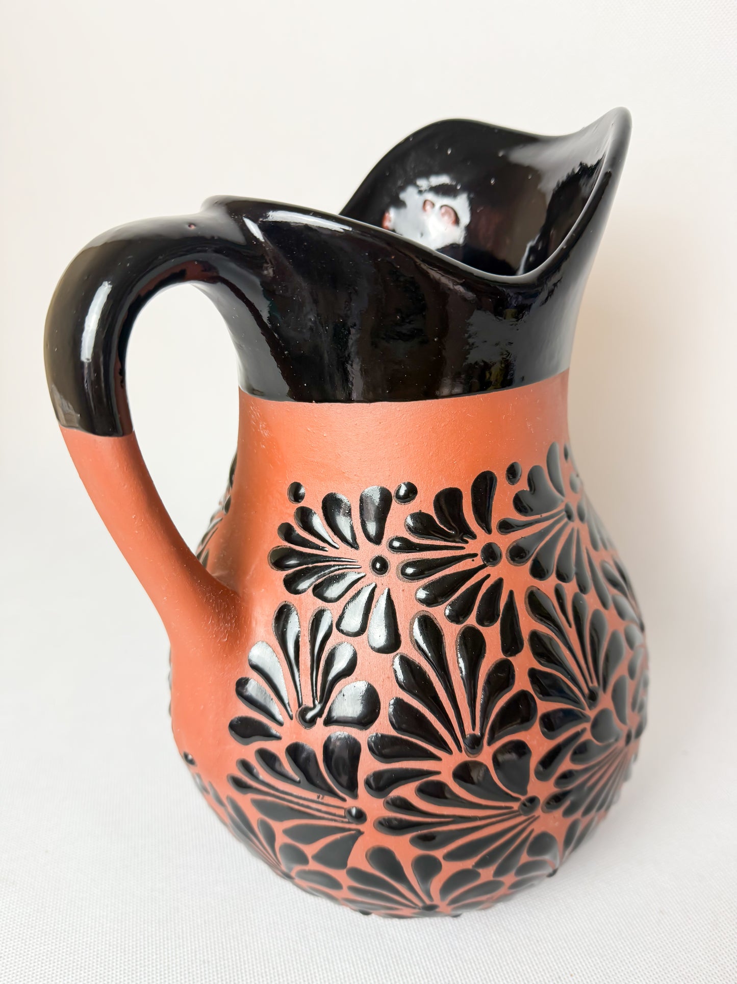 Clay Water Pitcher Set 7 Pc Mexican Clay Pitcher With Tumblers Jarra Con Vasos