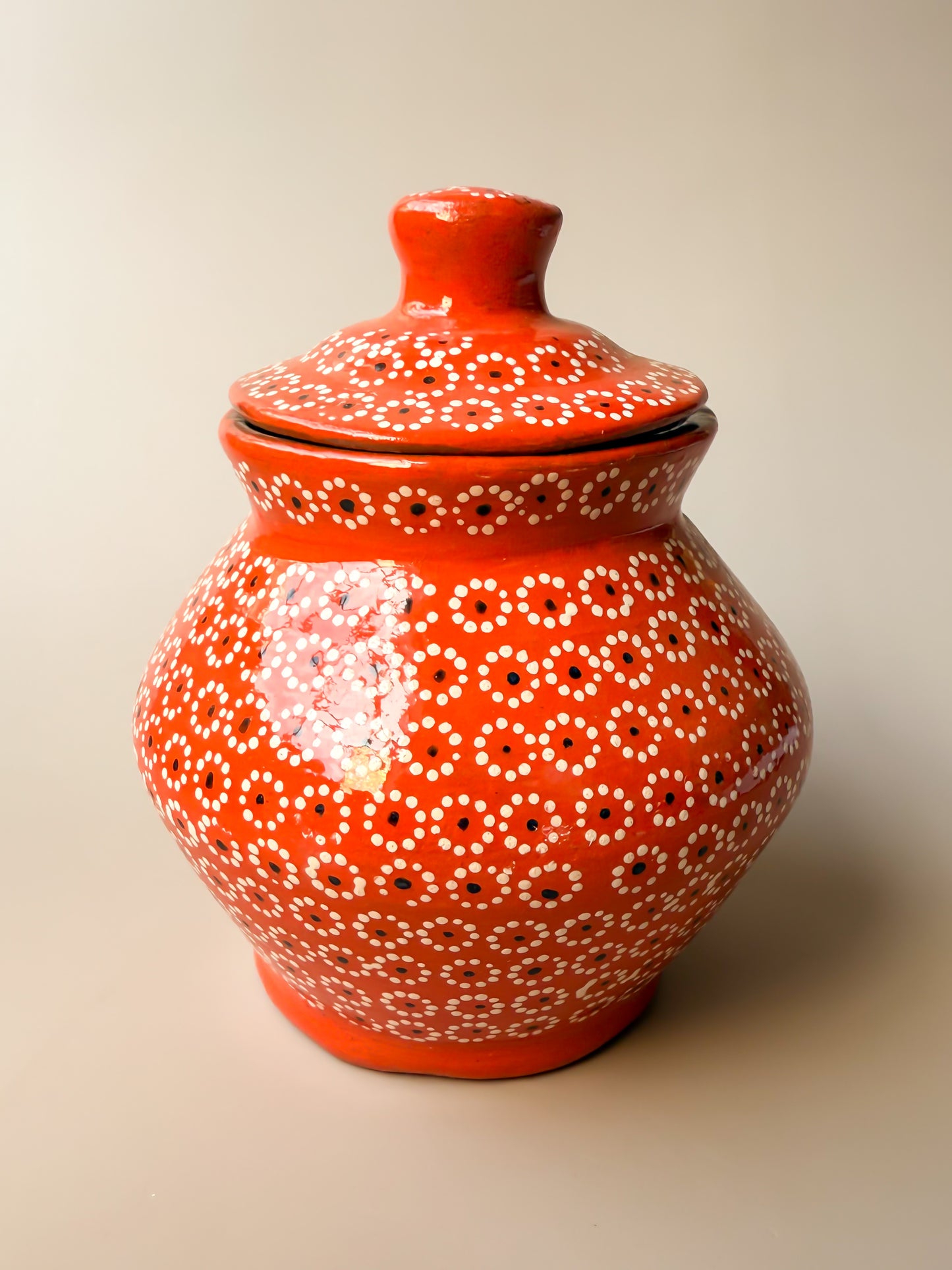 Michoacan Mexican Sugar Bowl Capula Pottery Hand Painted Azucarera de Barro Clay Sugar Bowl