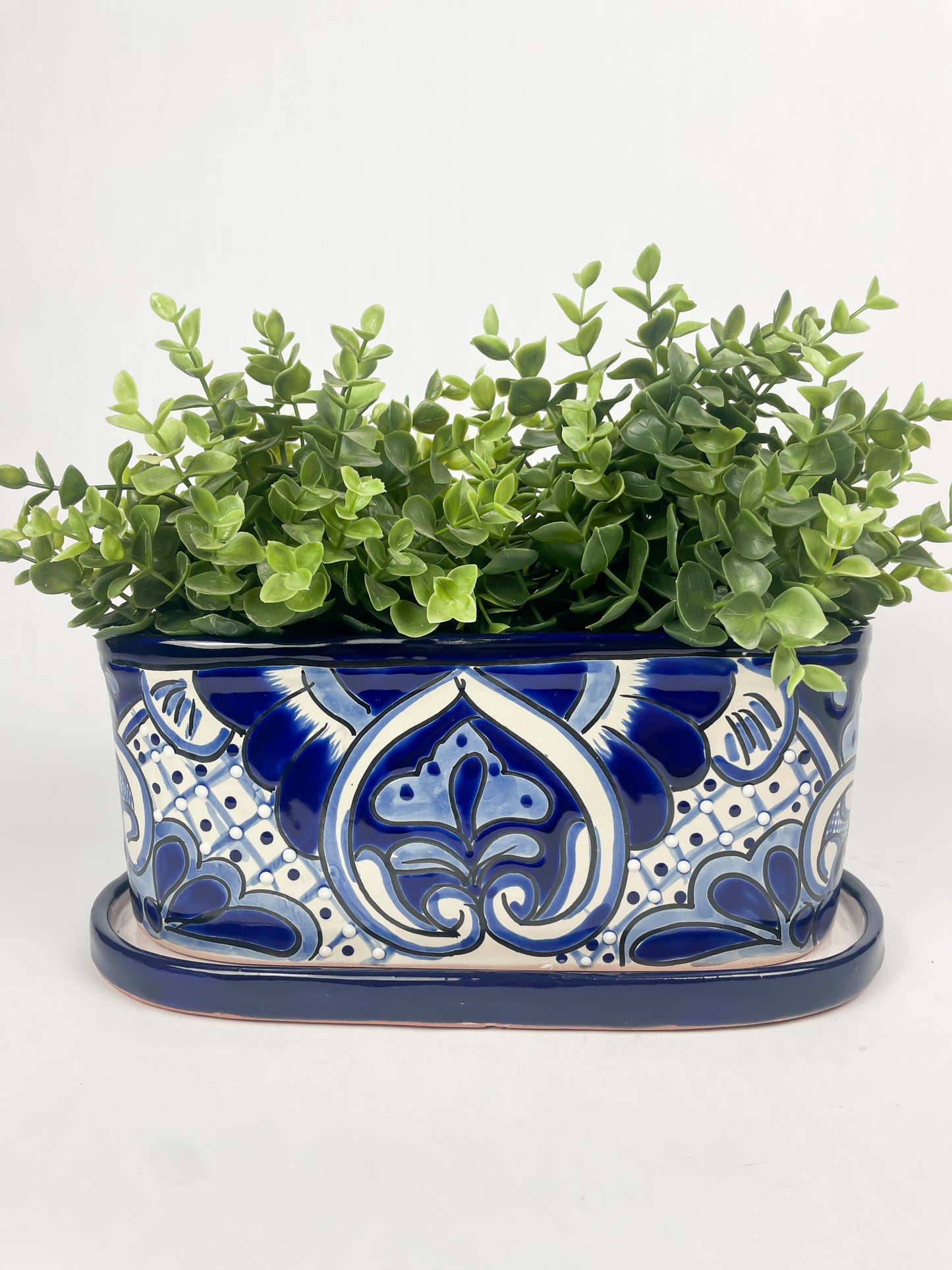 Mexican Talavera Oval Planter 9 1/2 Inches Talavera Pottery
