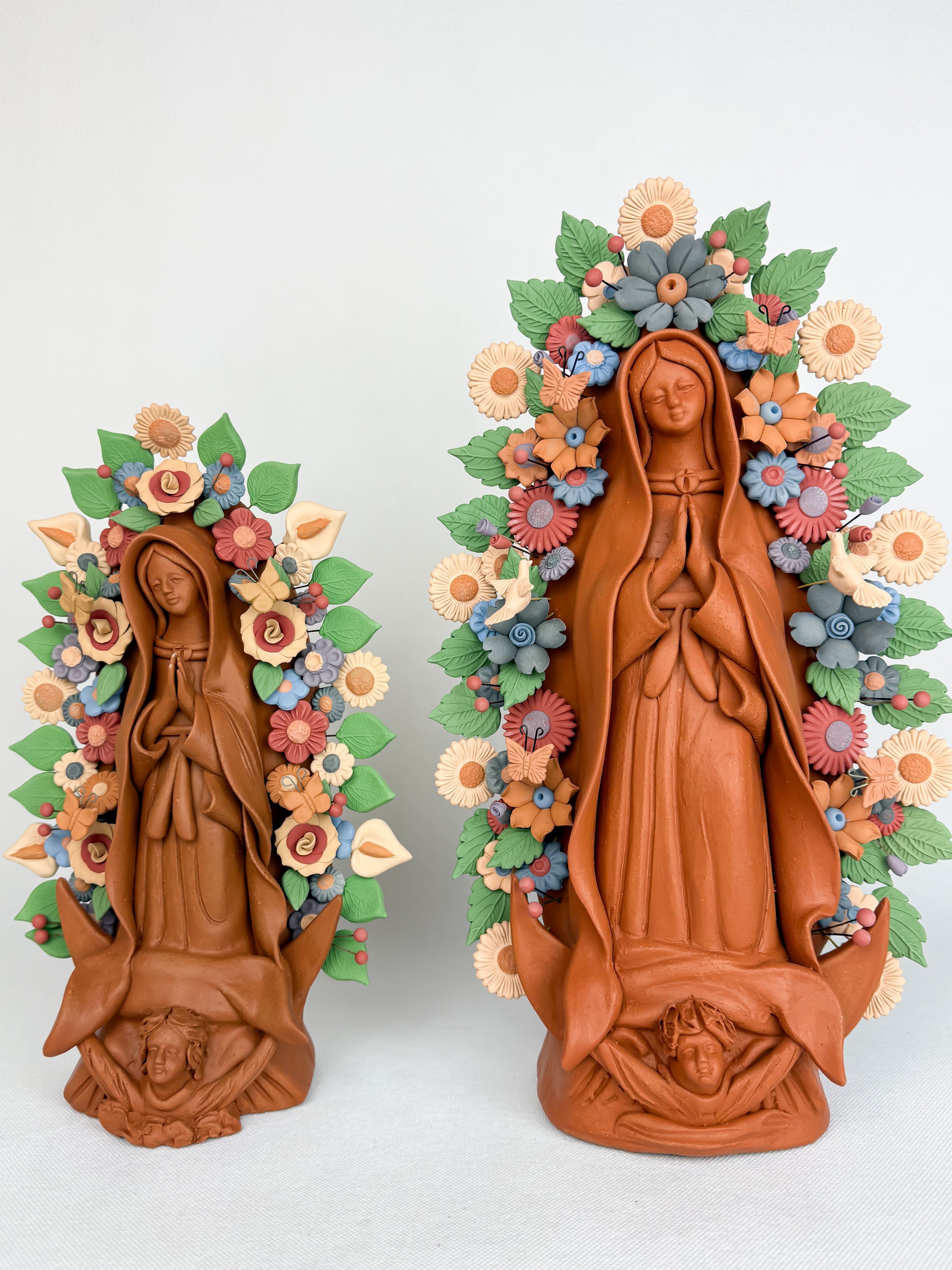 Virgen Guadalupe de Barro Pastillaje Metepec Clay Virgin – TheMexHub