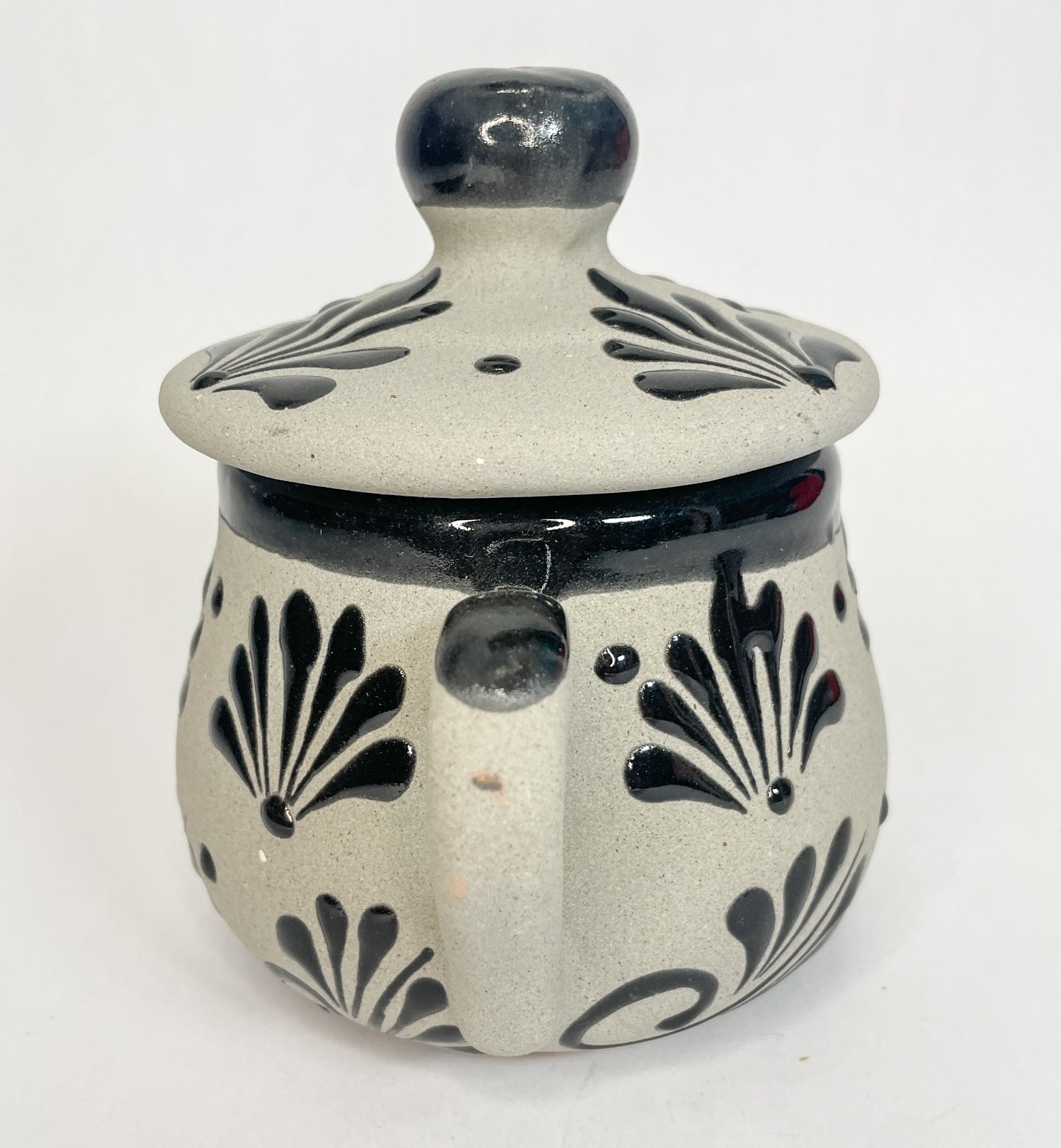 Mexican Sugar Bowl Azucarera de Barro Hand Painted Mexican Pottery Canisters Artesanias de Barro Azucarera