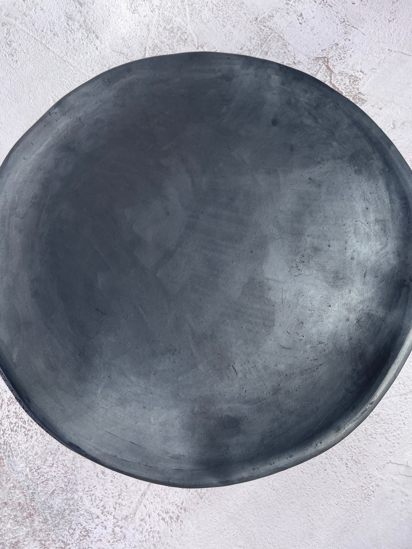 Oaxaca Black Pottery Plates 13” Clay Plates Dinner Plates Plato de Barro Negro Black Clay