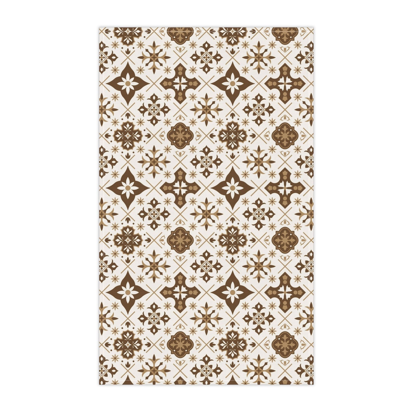 Set of 2 brown talavera tiles tea towels for Hispanic, Latin and Mexican kitchen decor. Brown Talavera Kitchen towel Cotton