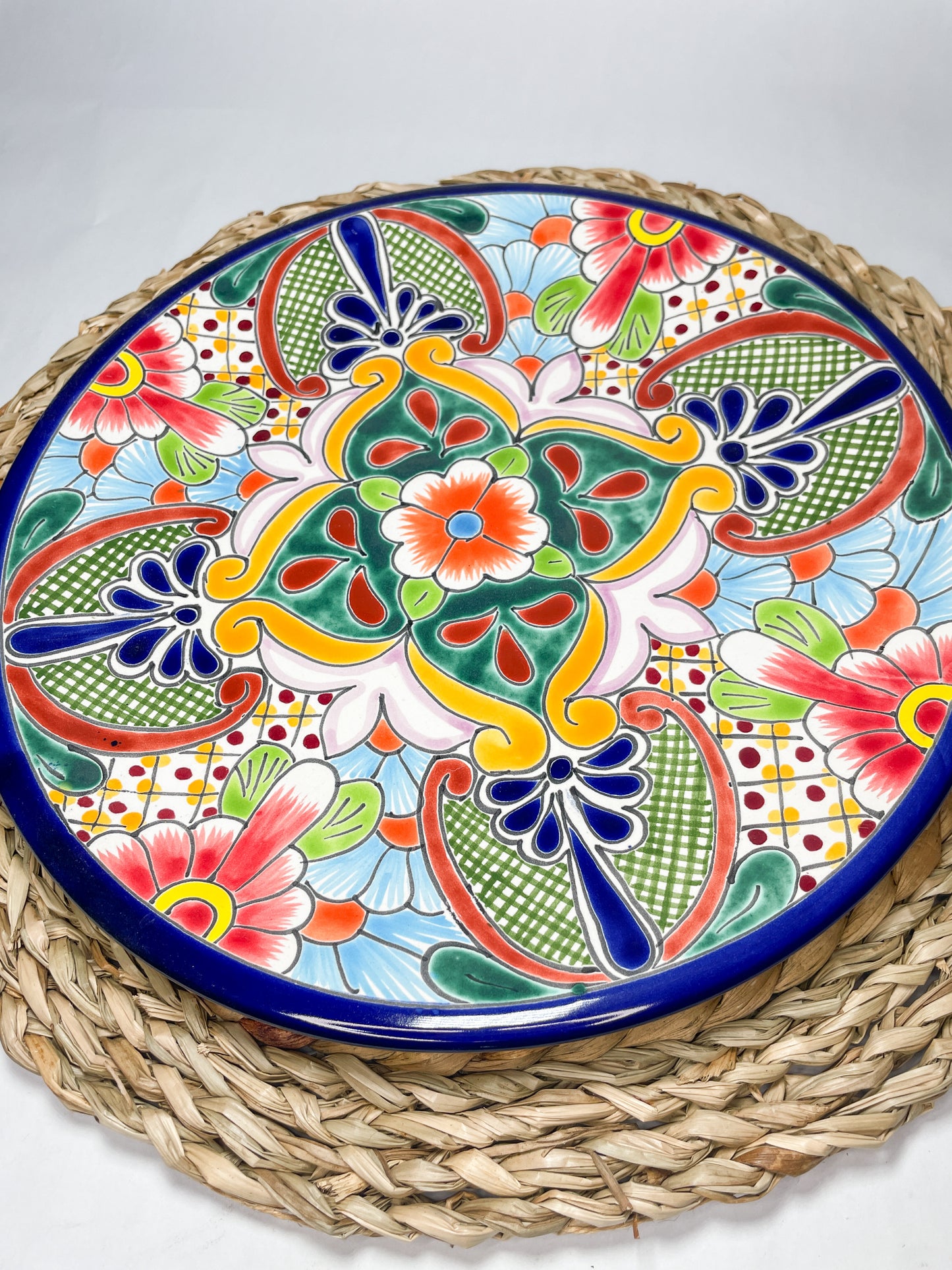 Mexican Dinner Plates 12 Inch Mexican Talavera Soup Bowls Colorful Hand Painted