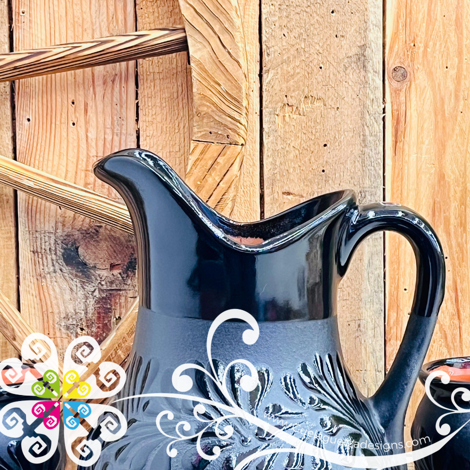 Black Espiga Pato Pitcher Set - 4 Cantaritos
