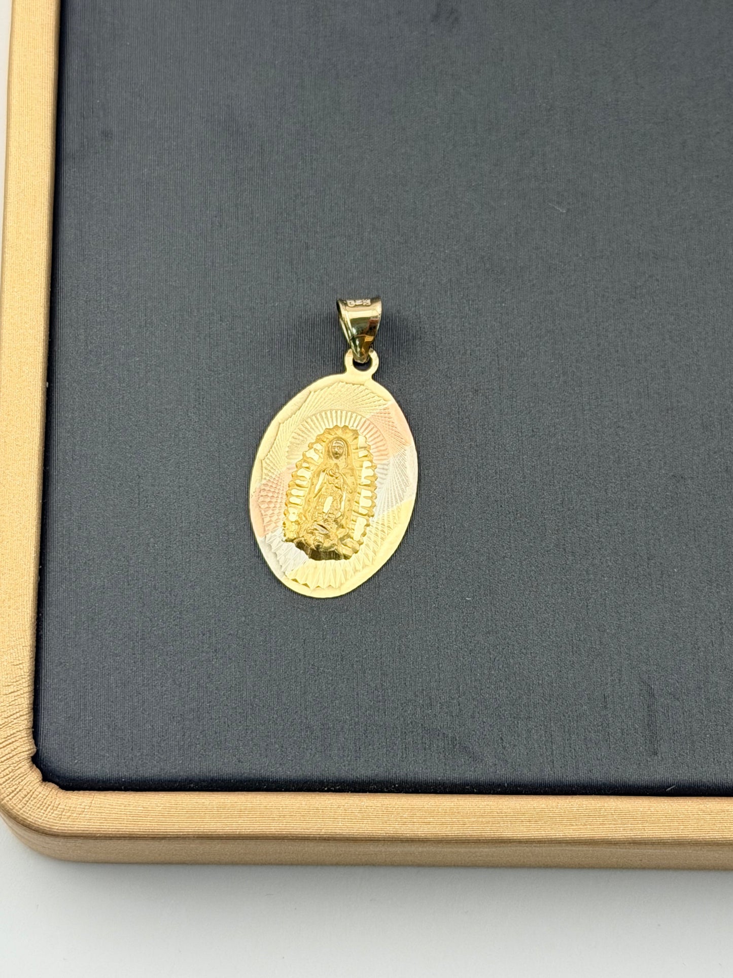 10k Gold Virgin Mary Pendant - Medalla Virgen de Guadalupe
