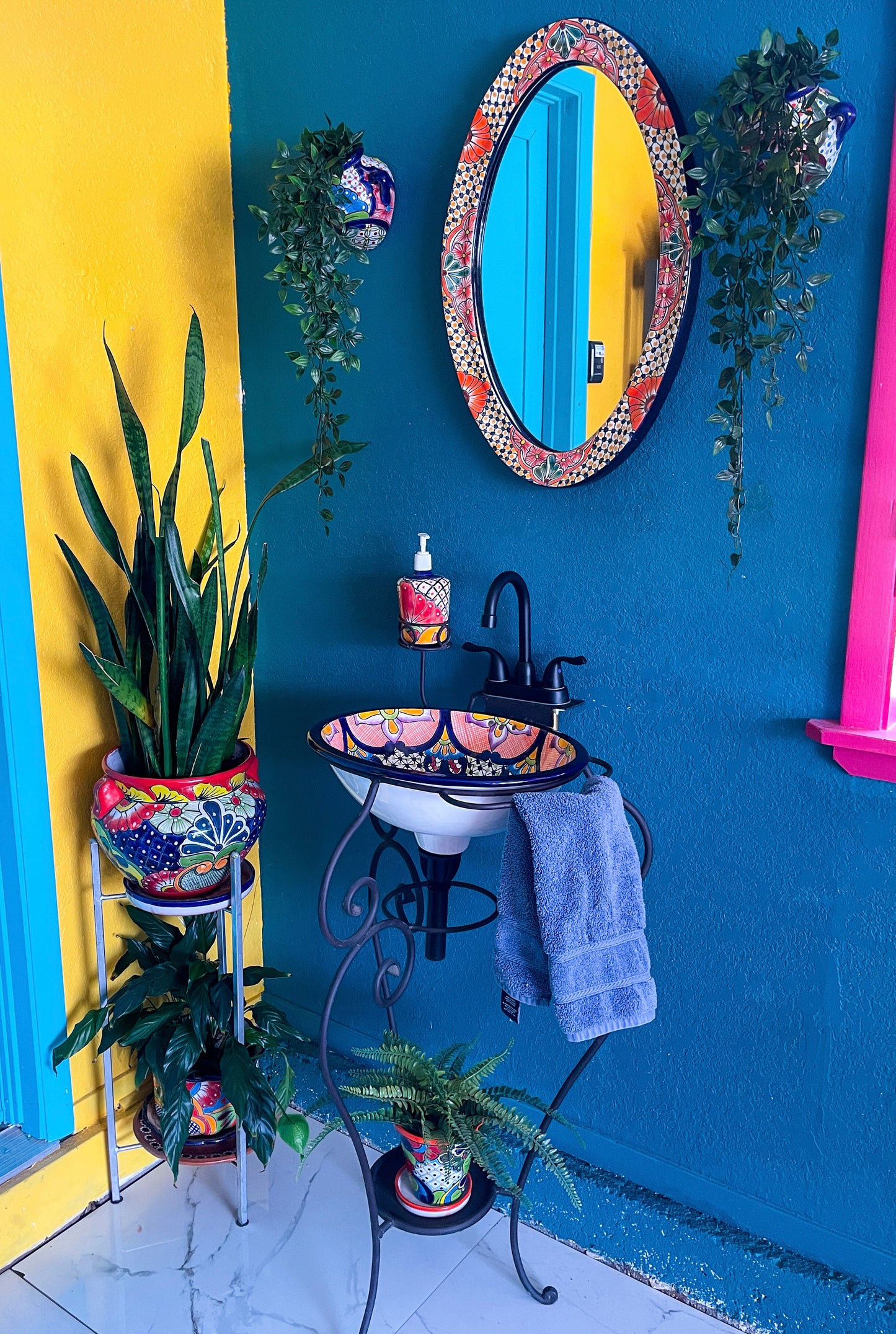 Talavera Sink Stand Mexican Bathroom Sink Mexican Bathroom Vanity Colorful