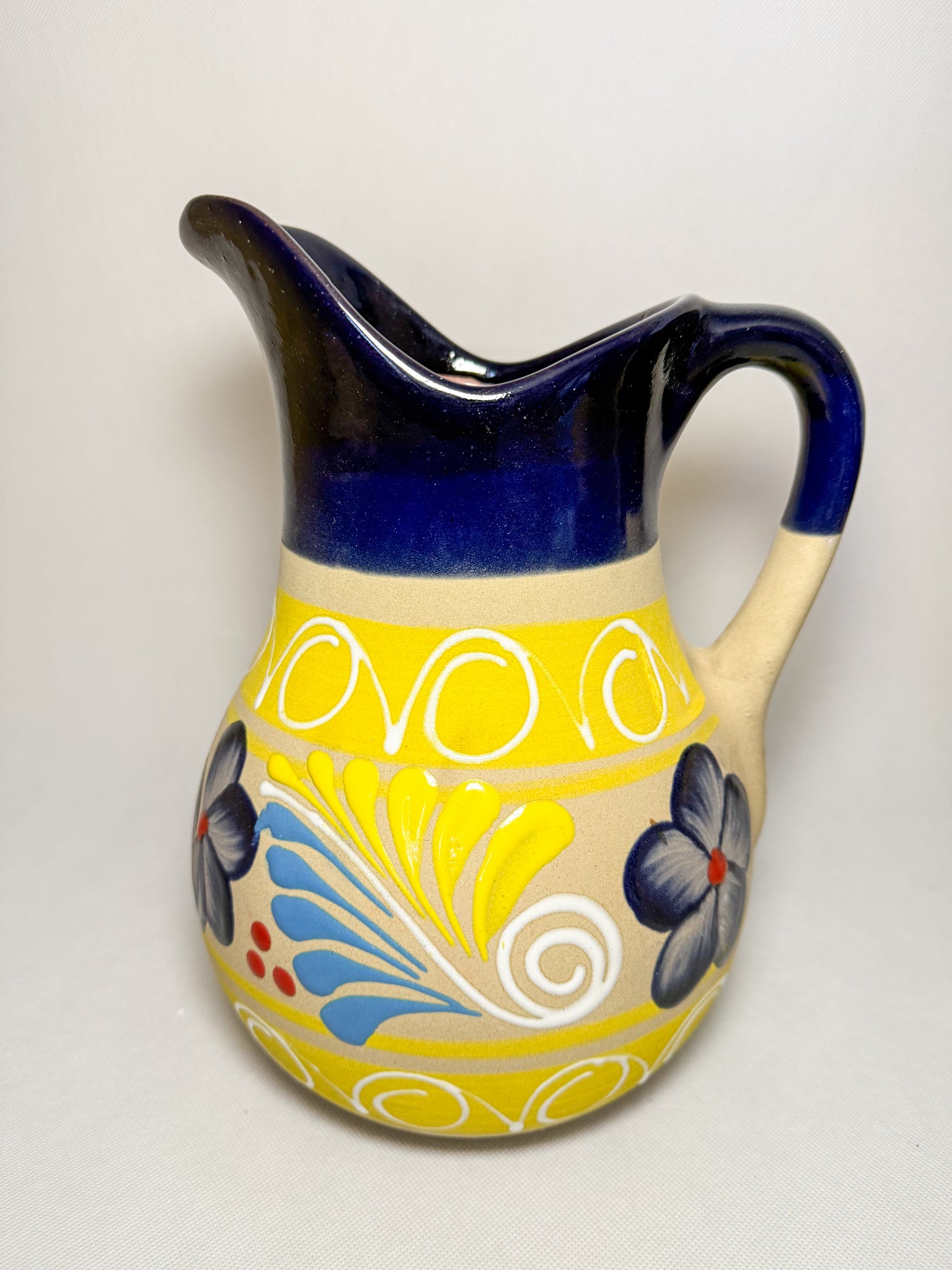 Clay Water Pitcher Set 7 Pc Mexican Clay Pitcher With Tumblers Jarra Con Vasos