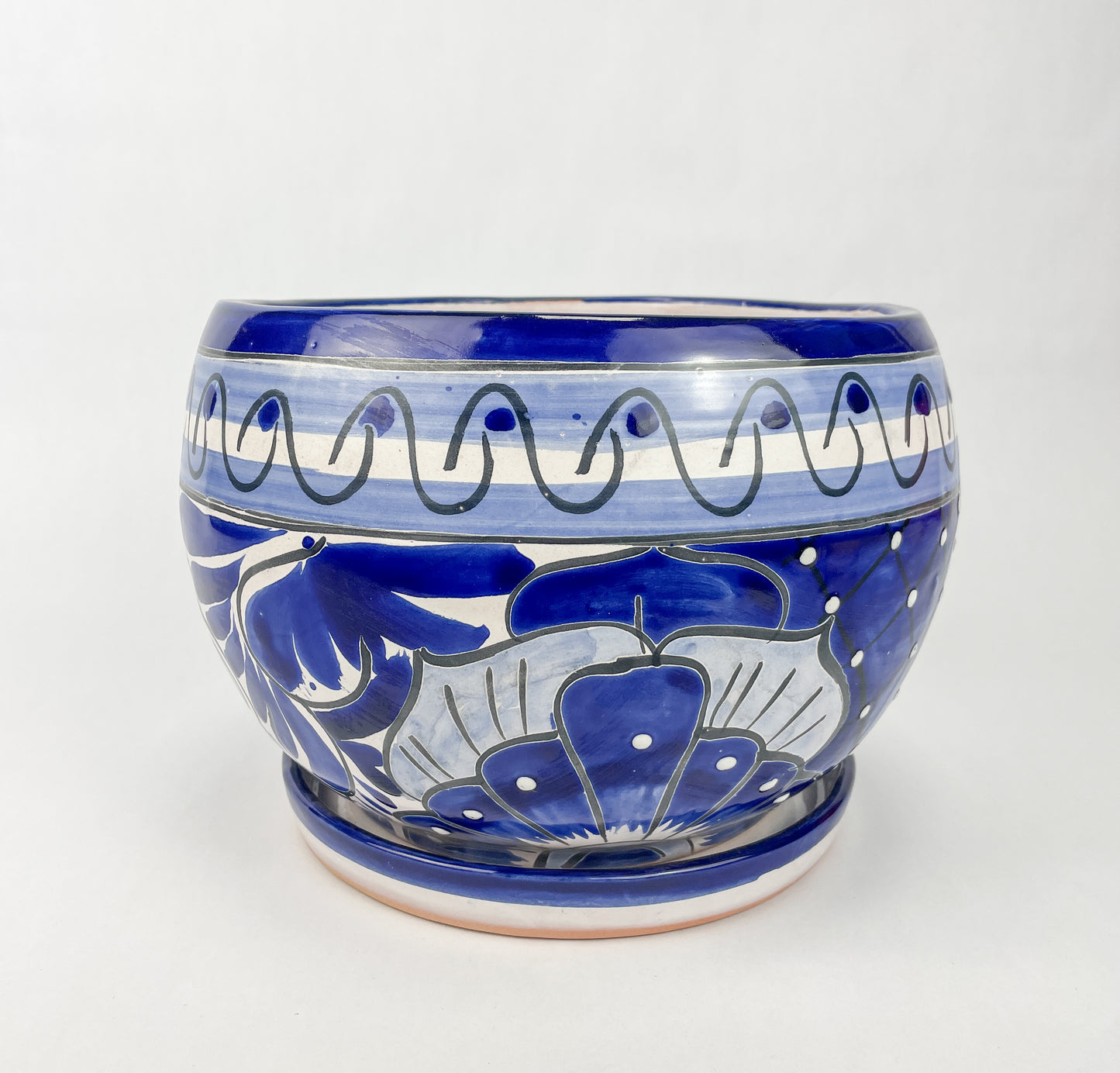 Talavera Mexican Flower Pot With Saucer Ceramic Flower Pot Mexican Plant Pots Mexican Painted Pots Mexican Clay Pots Maceta con Plato