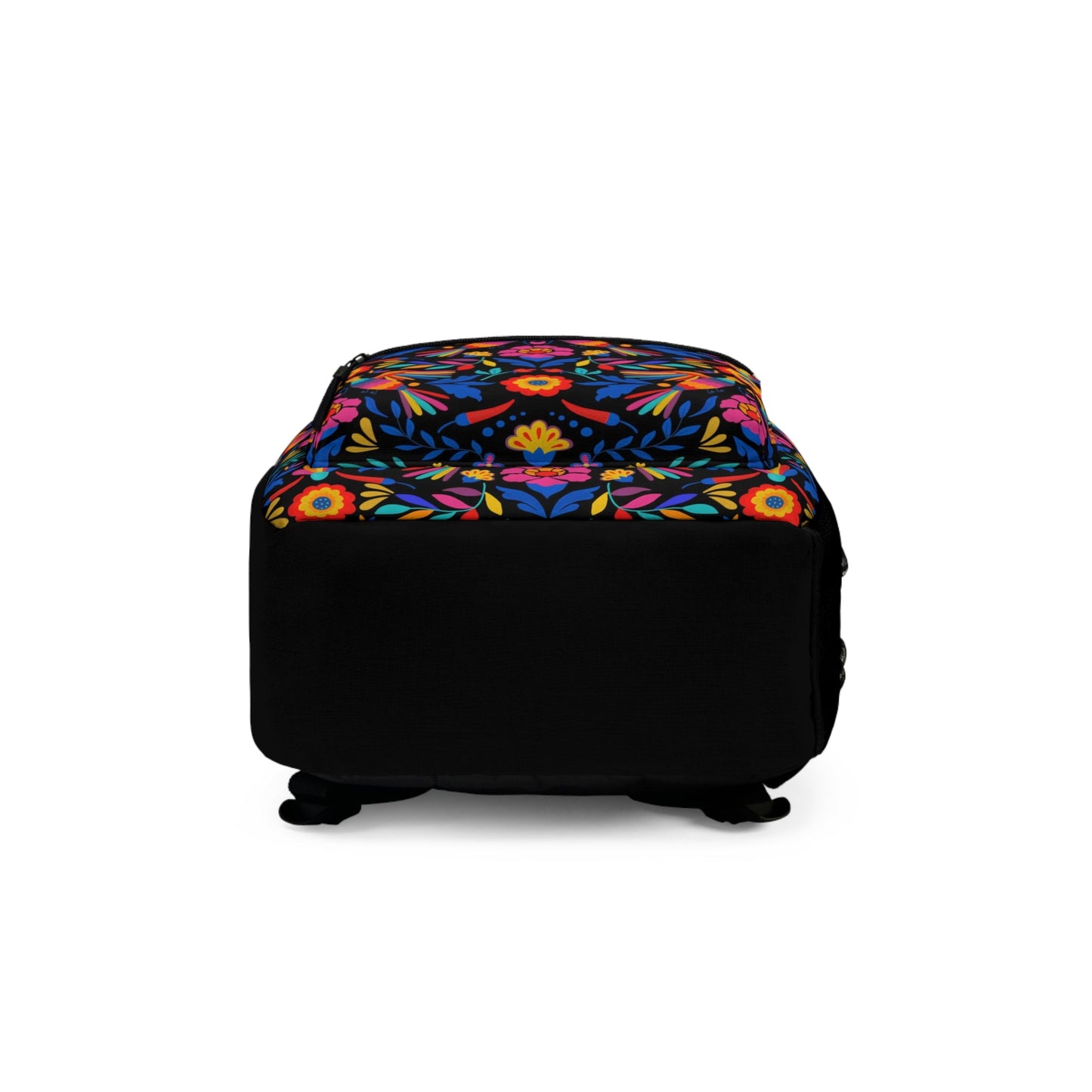 Mexican Backpack. Otomi Mexican Black and colorful back pack with Mexican art bag. Casual backpack for work, adventure or school.
