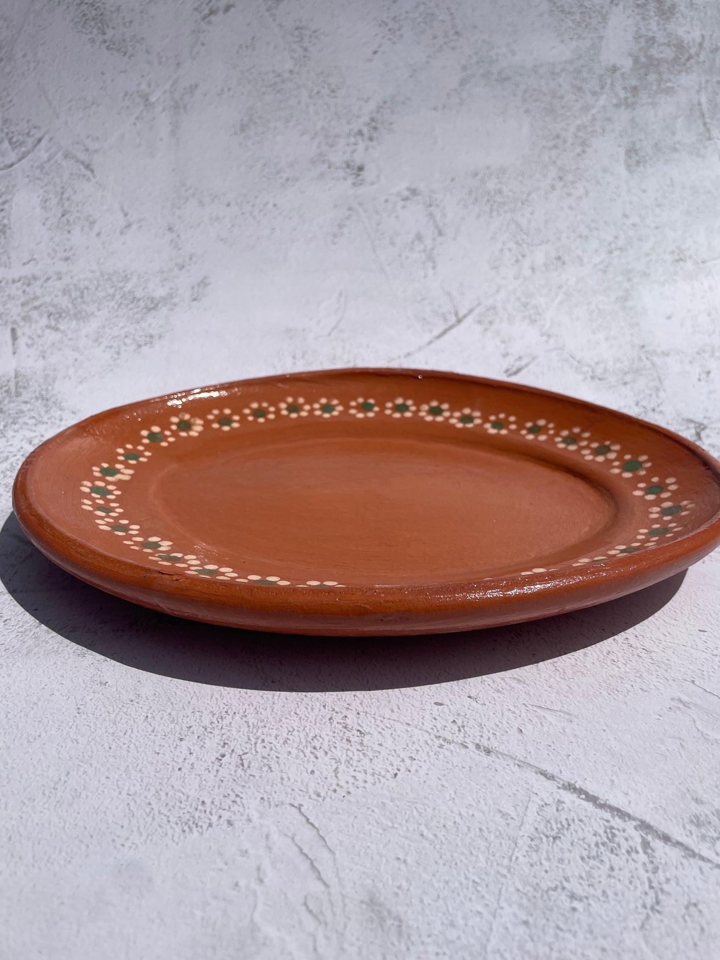 Mexican Clay Plates Oval Plates 11" Set of 4 Lead Free Mexican Plates Platos de Barro Ovalados