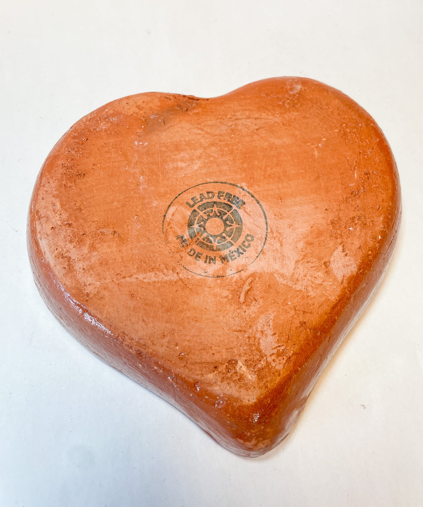 Michoacan Mexican Clay Heart Plate Set of 2 Plato Corazon Barro Lead Free