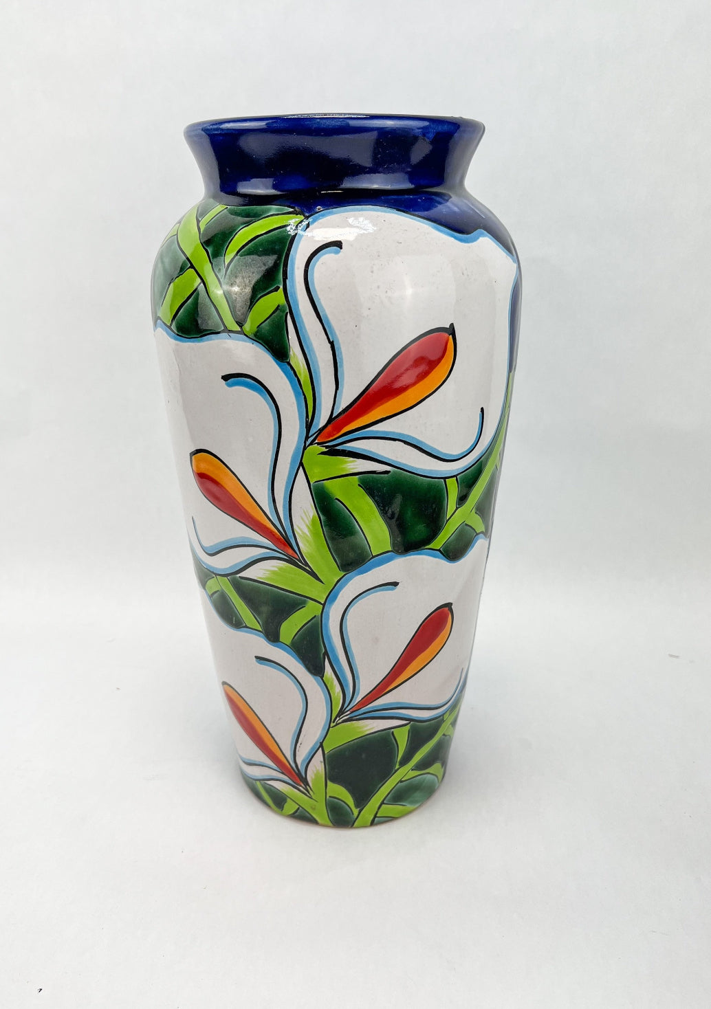 Talavera Flower Vase 15 Inch Large Flower Vase Mexican Vase Tall Flower Vase Centerpiece