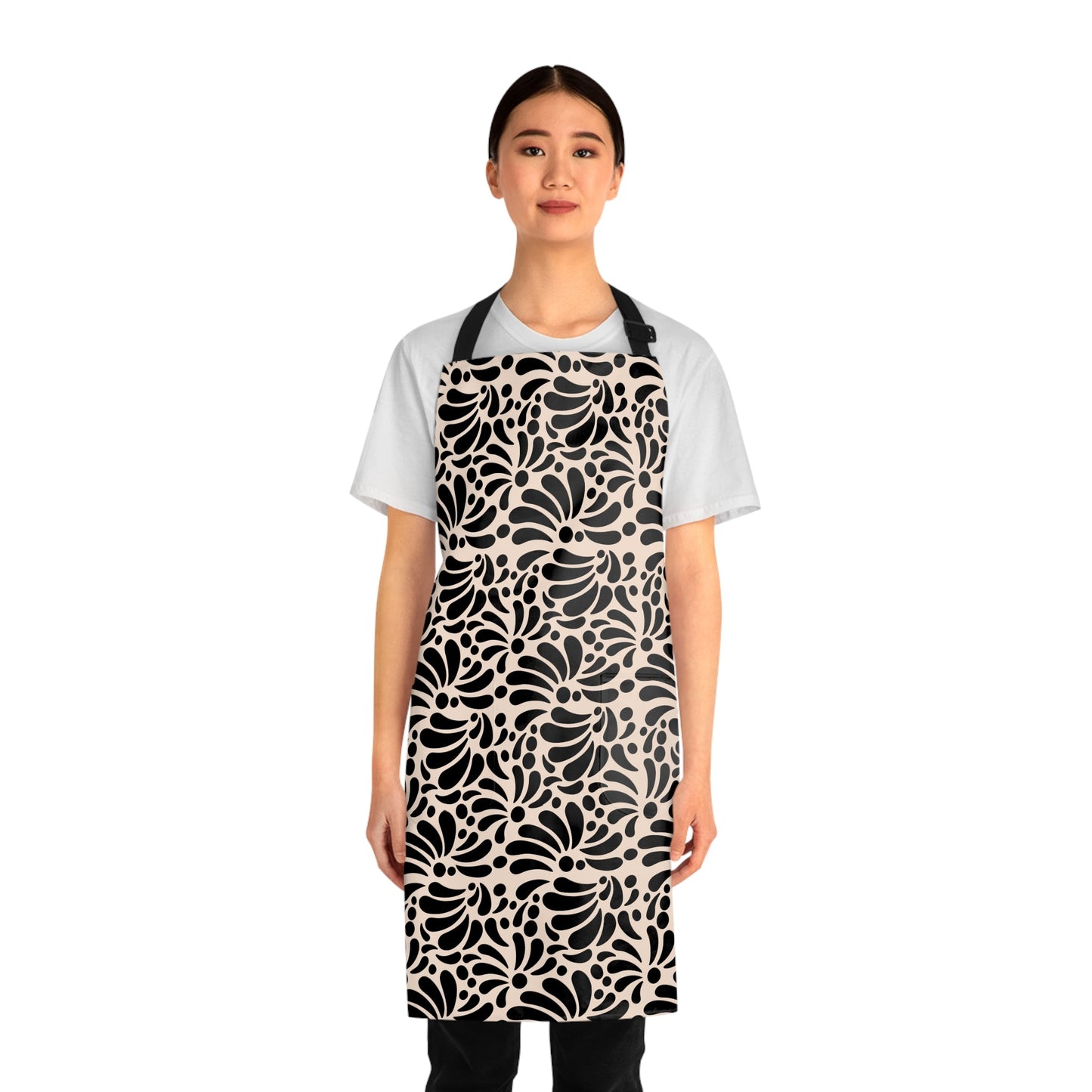 Black Talavera Design Apron - Mandil Talavera Negro