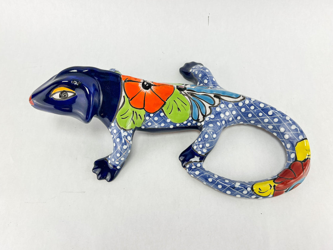 Talavera Gecko Mexican Wall Art Gecko Lizard Mexican Garden Decor Talavera Lizard Lagartija Colorful