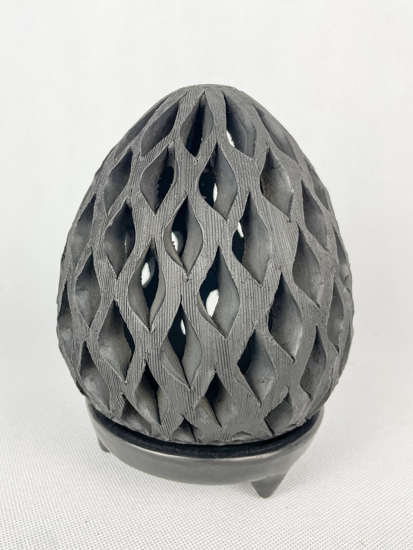 Oaxaca Black Pottery Candle Holder Black Oaxacan Pottery Sphere Barro Negro