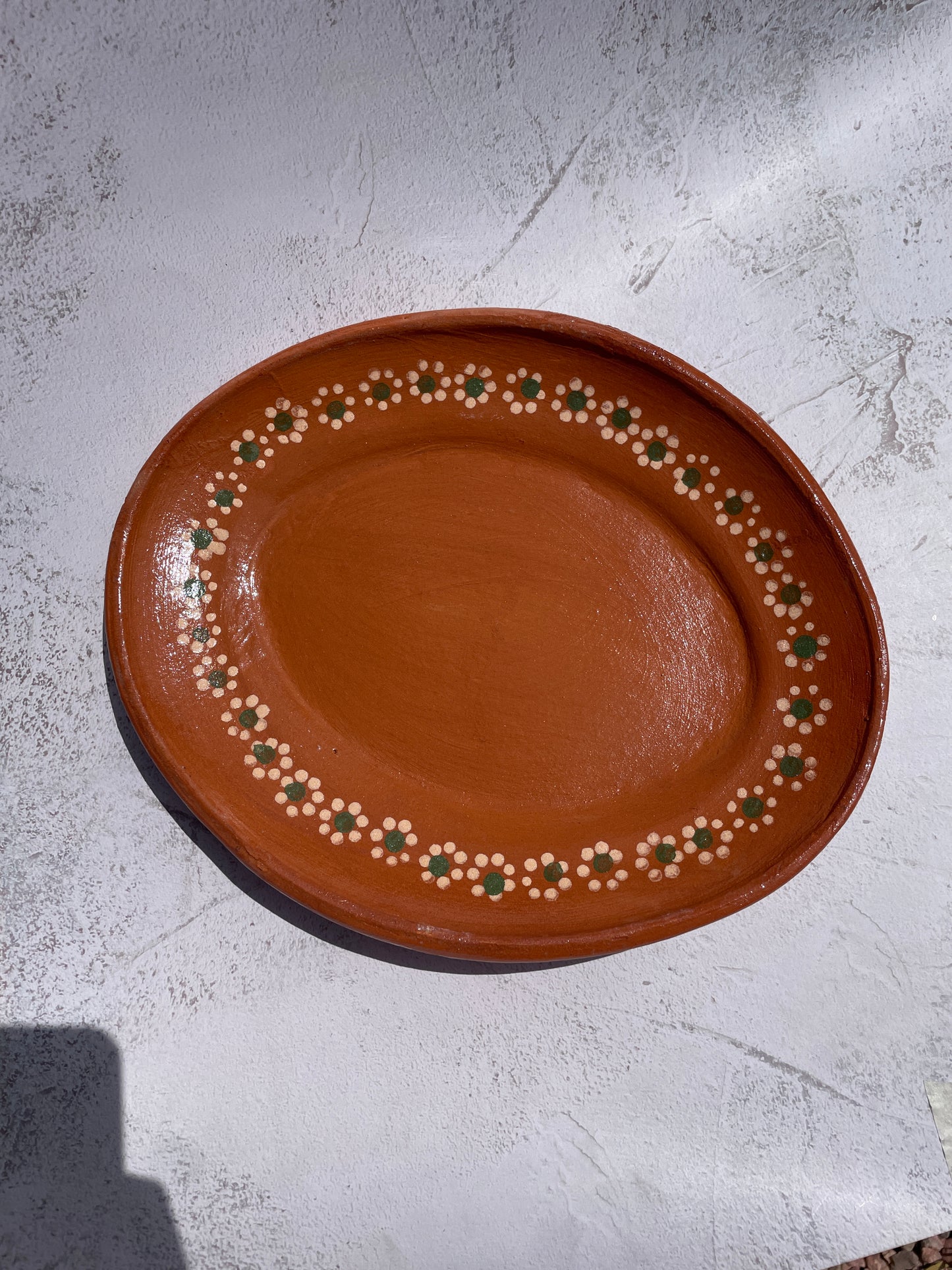 Mexican Clay Plates Oval Plates 11" Set of 4 Lead Free Mexican Plates Platos de Barro Ovalados