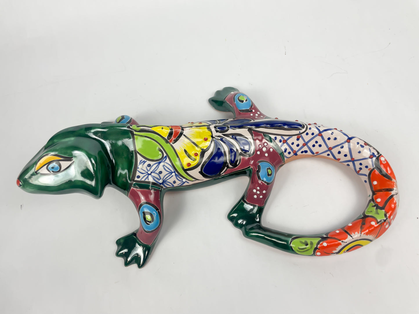 Talavera Gecko Mexican Wall Art Gecko Lizard Mexican Garden Decor Talavera Lizard Lagartija Colorful