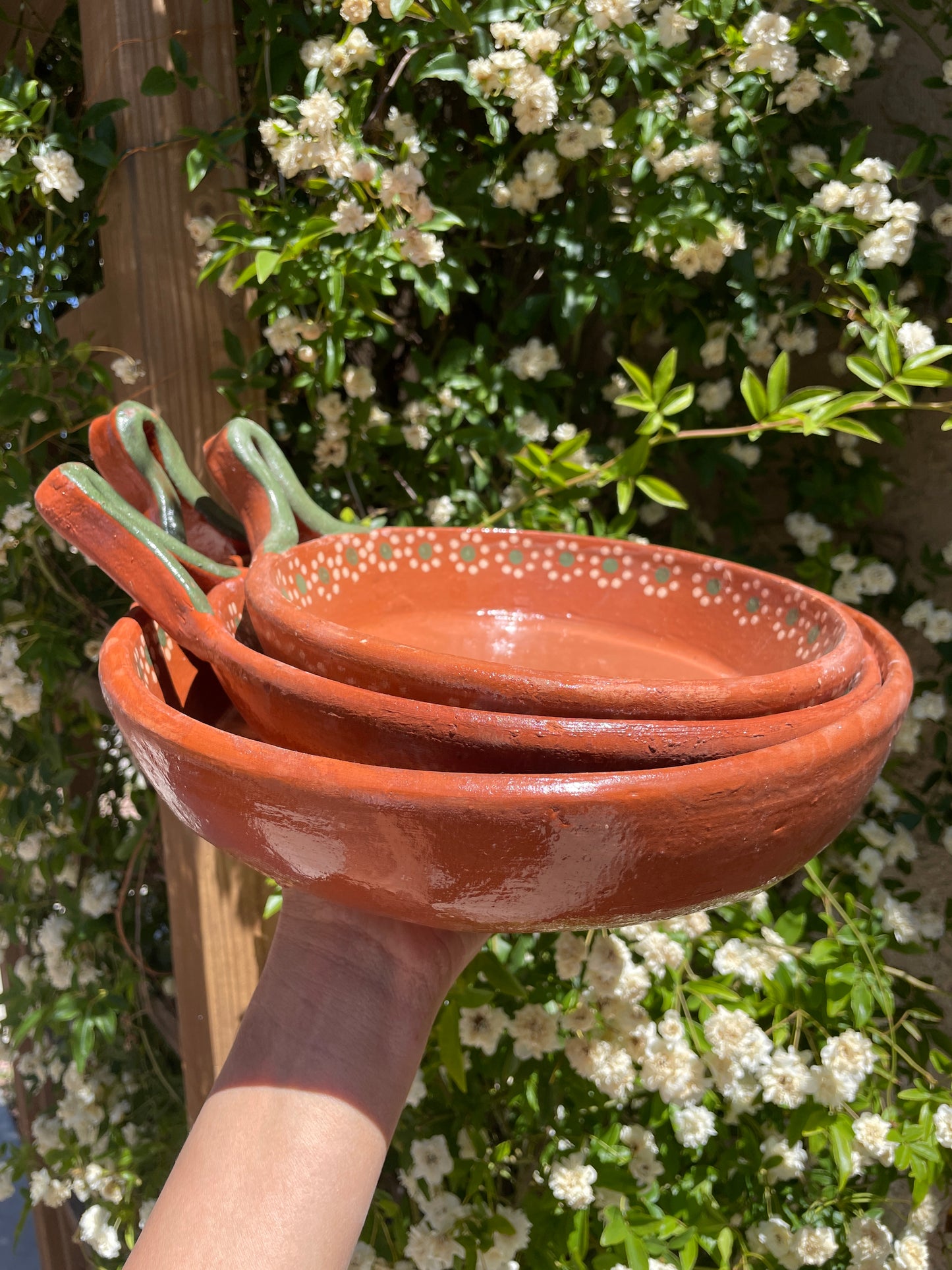 Tonala Clay Fry Pan Sarten de Barro Clay Pan Mexican Clay Cazuela Sartenes de Barro