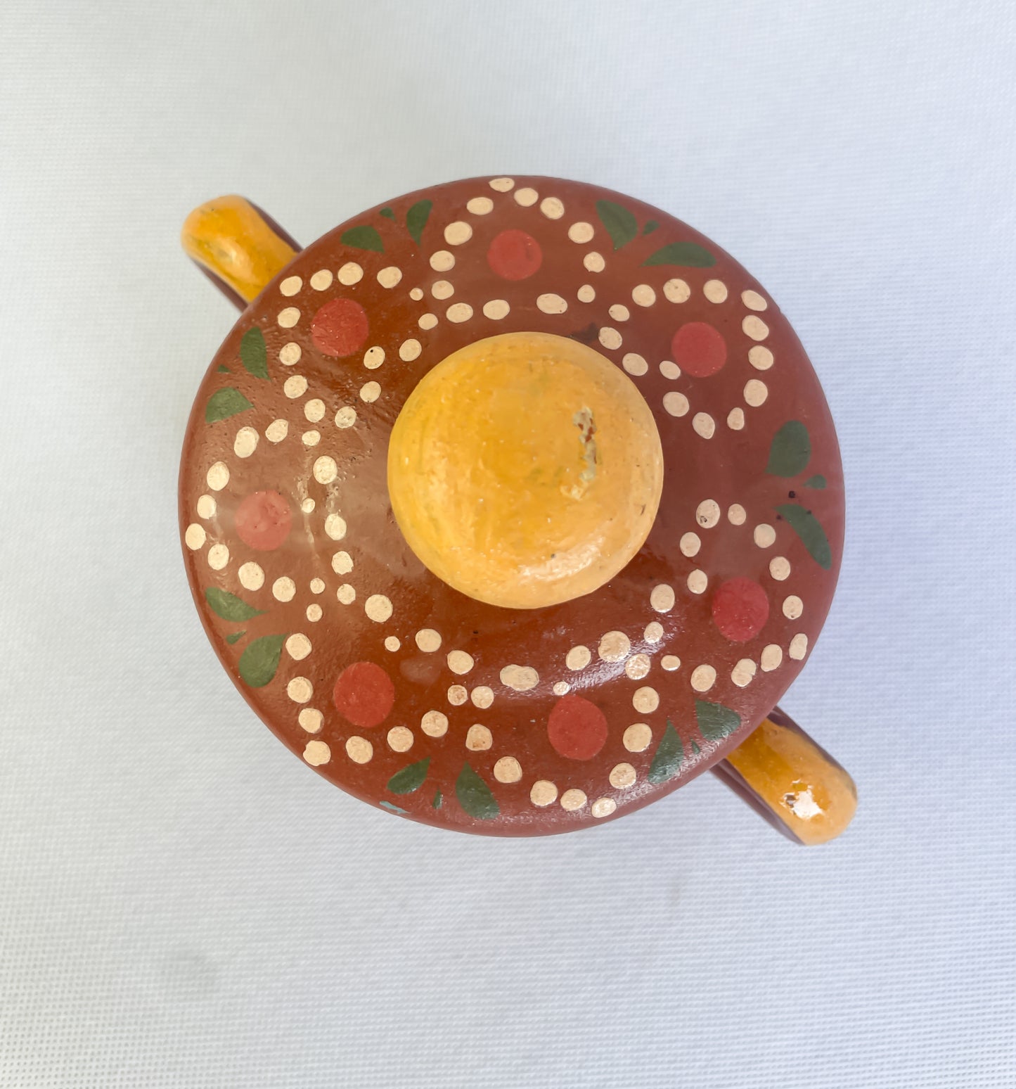 Michoacan Sugar Bowl Azucarera de Barro Hand Painted Mexican Pottery Canisters Artesanias de Barro Azucarera