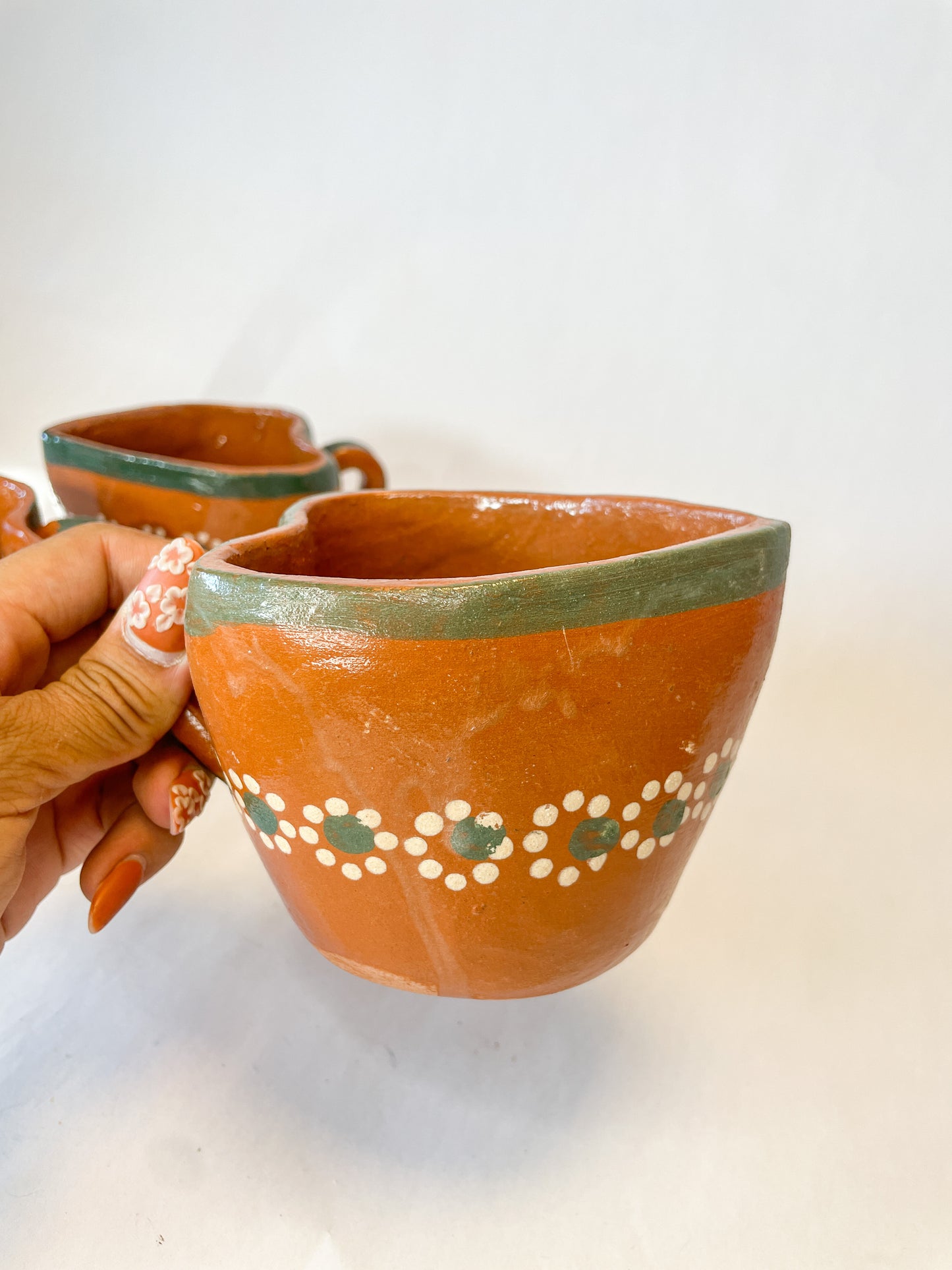 Tonala Mexican Clay Heart Set Mug and Plate Lead Free Clay Mug Taza De Corazon Terracotta