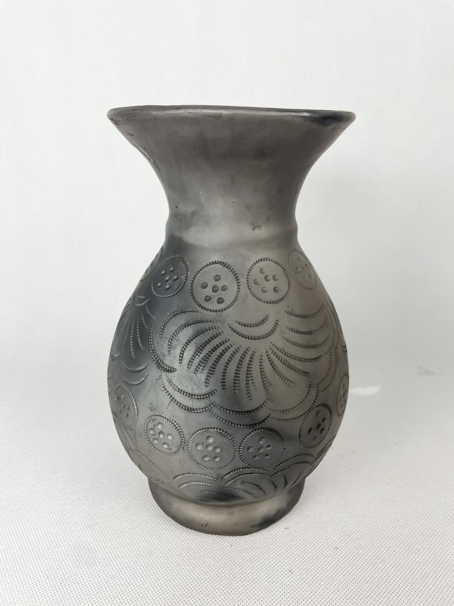 Oaxaca Black Pottery Vase Barro Negro