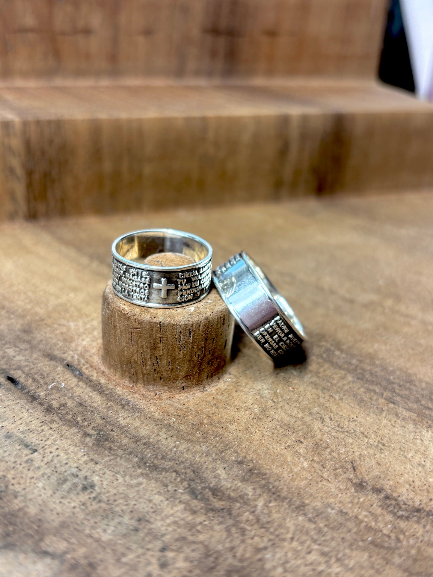 Sterling silver Lord’s Prayer | Anillos de plata 925 del padre nuestro | Silver 925 Unisex band ring